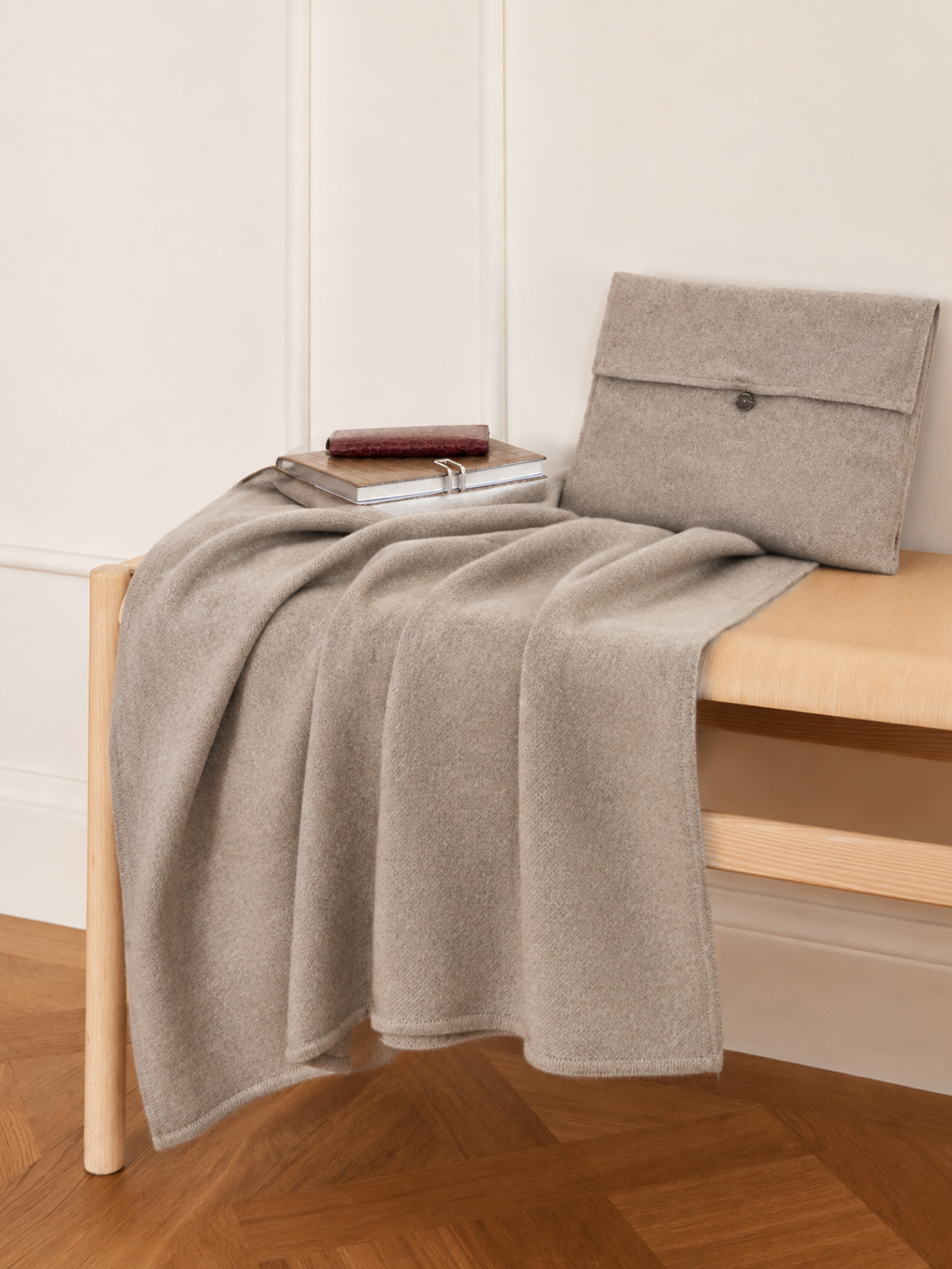 100% Cashmere Soft Plain Knit Throw Blanket