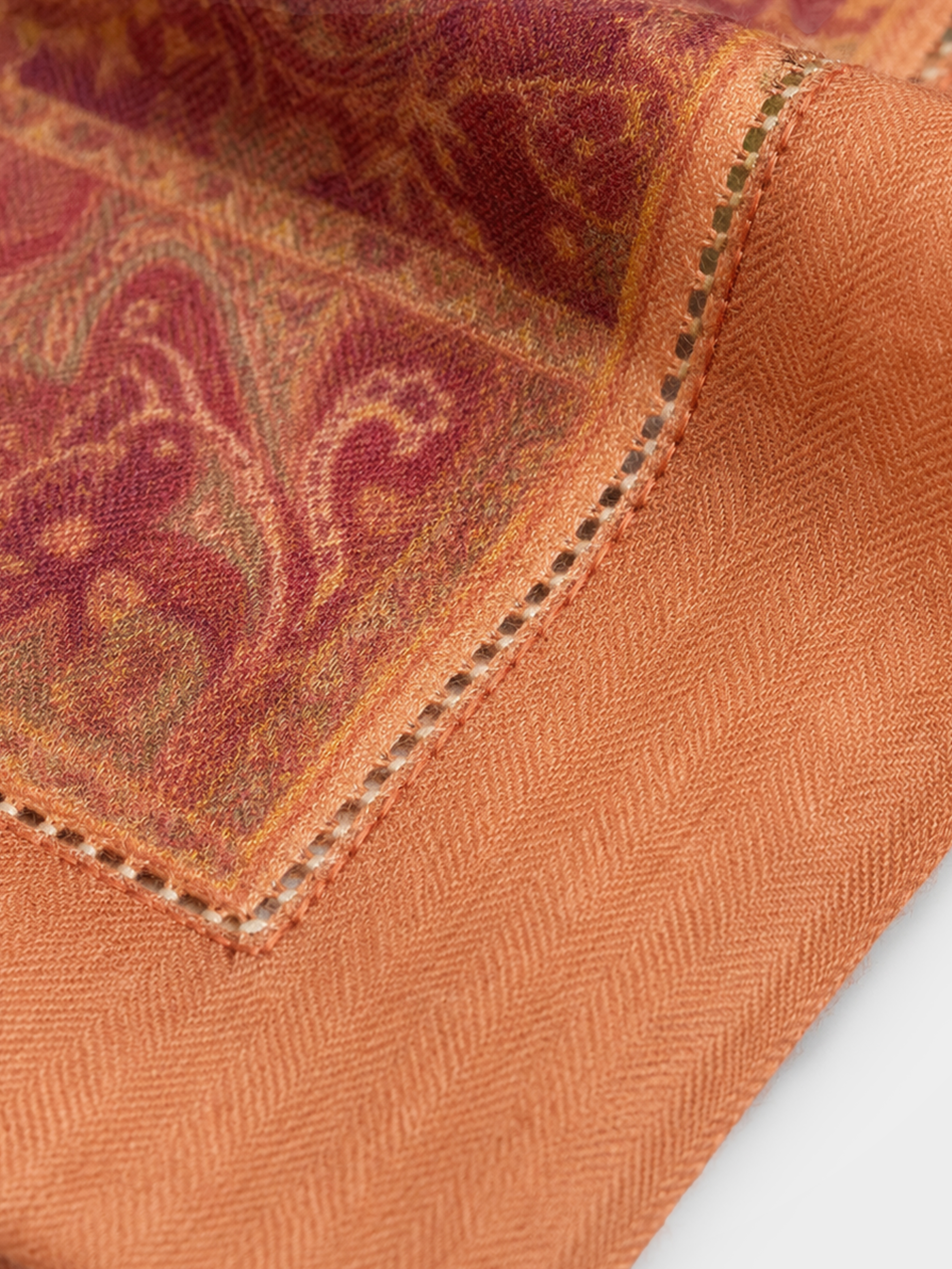 100% Cashmere Paisley Print Vintage Square Scarf