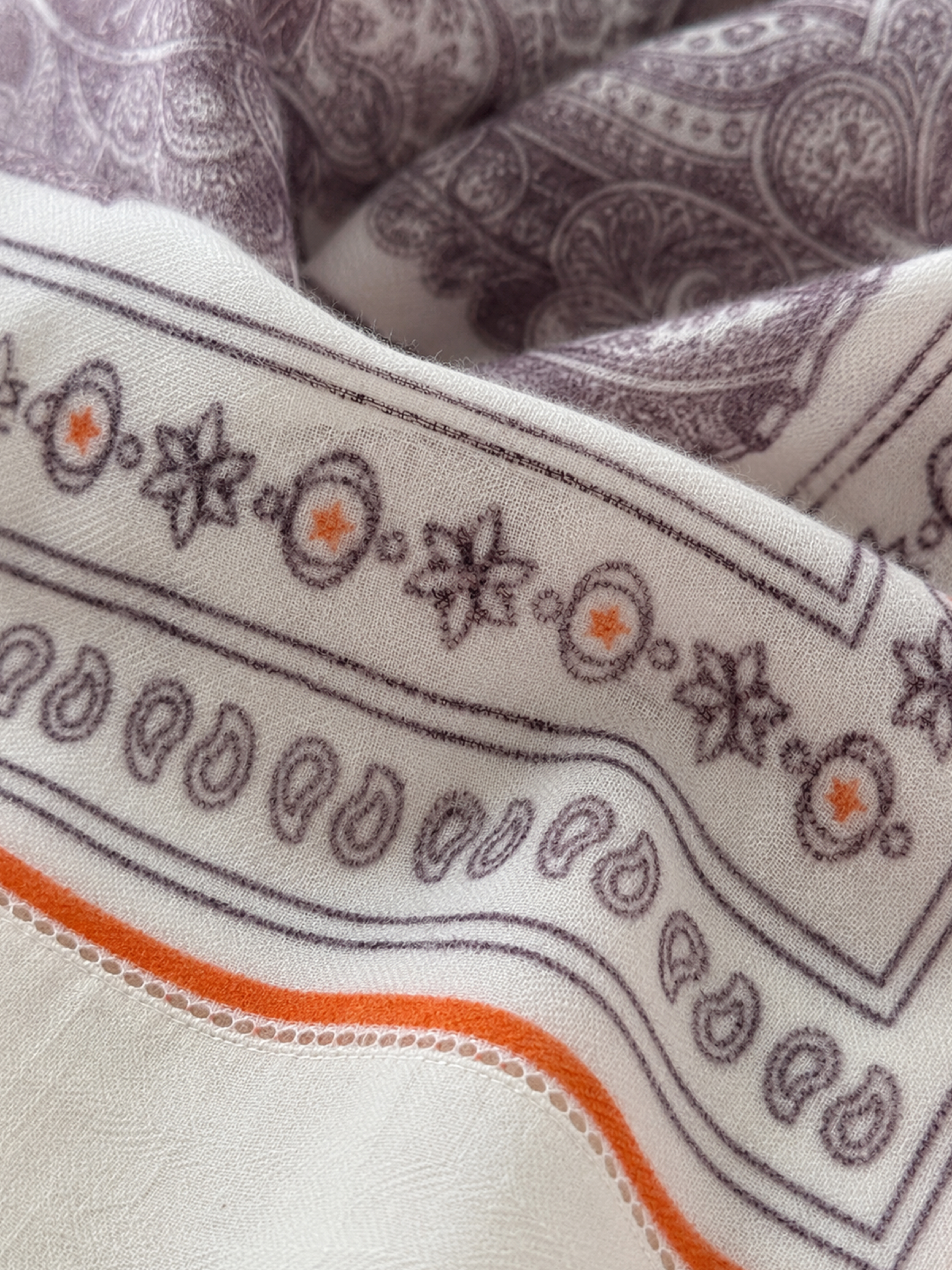 100% Cashmere Vintage Floral Print Square Scarf