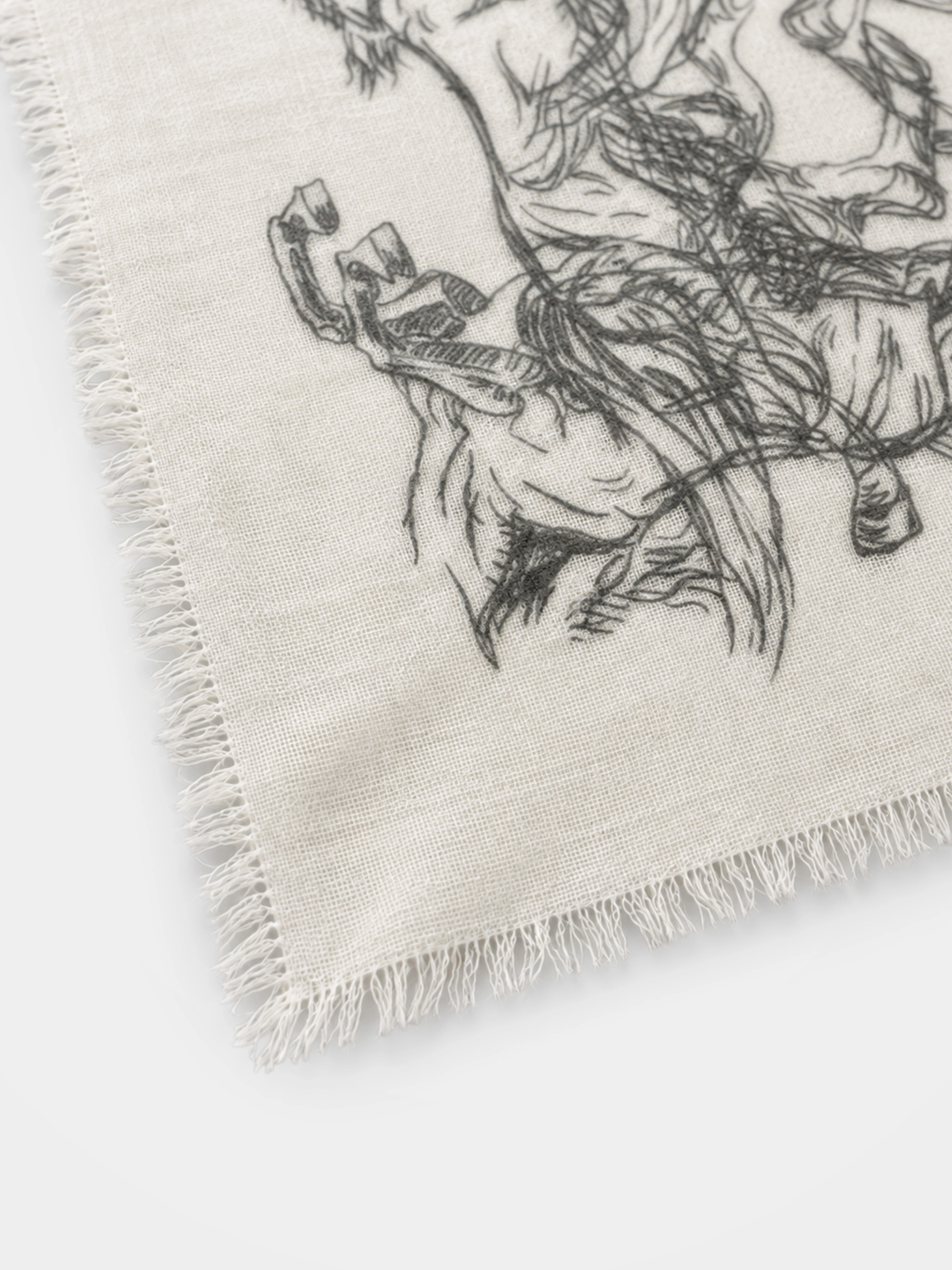 100% Cashmere Horse Tassel Square Scarf