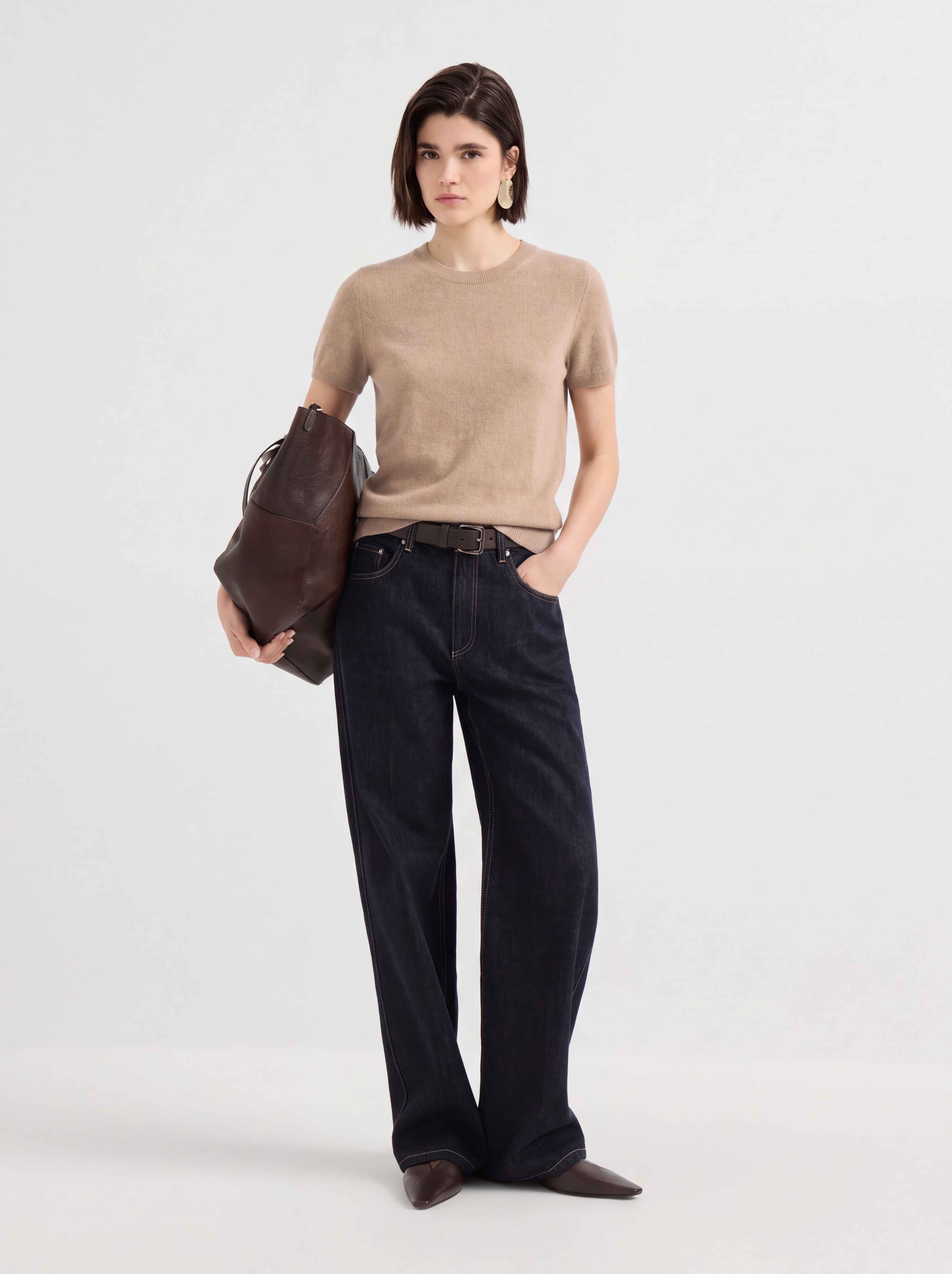 Superfine Grade-A 100% Cashmere Lightweight Breathable Knit Top