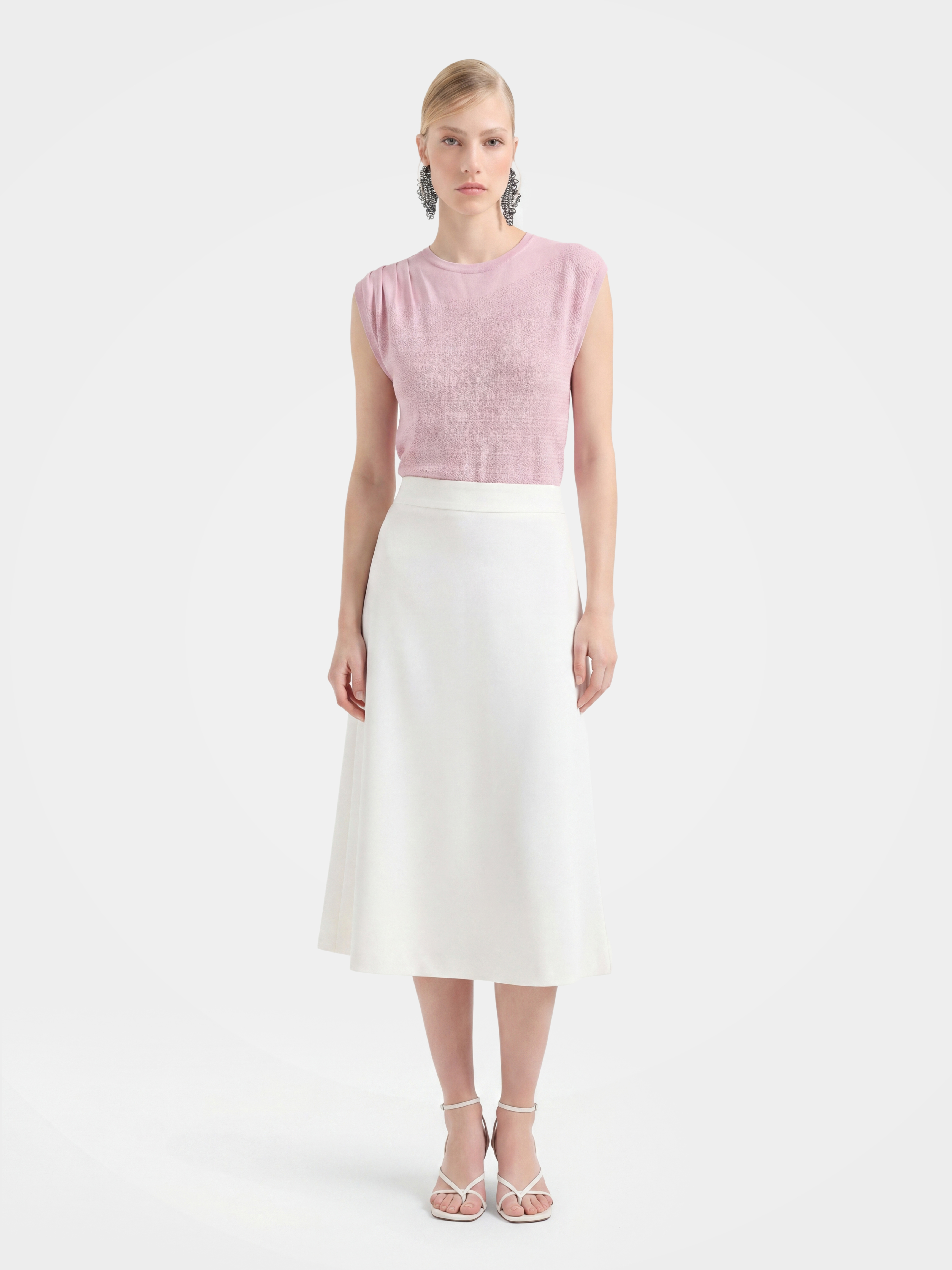 Cooling Tencel Blend Textured Sleeveless Knit Top