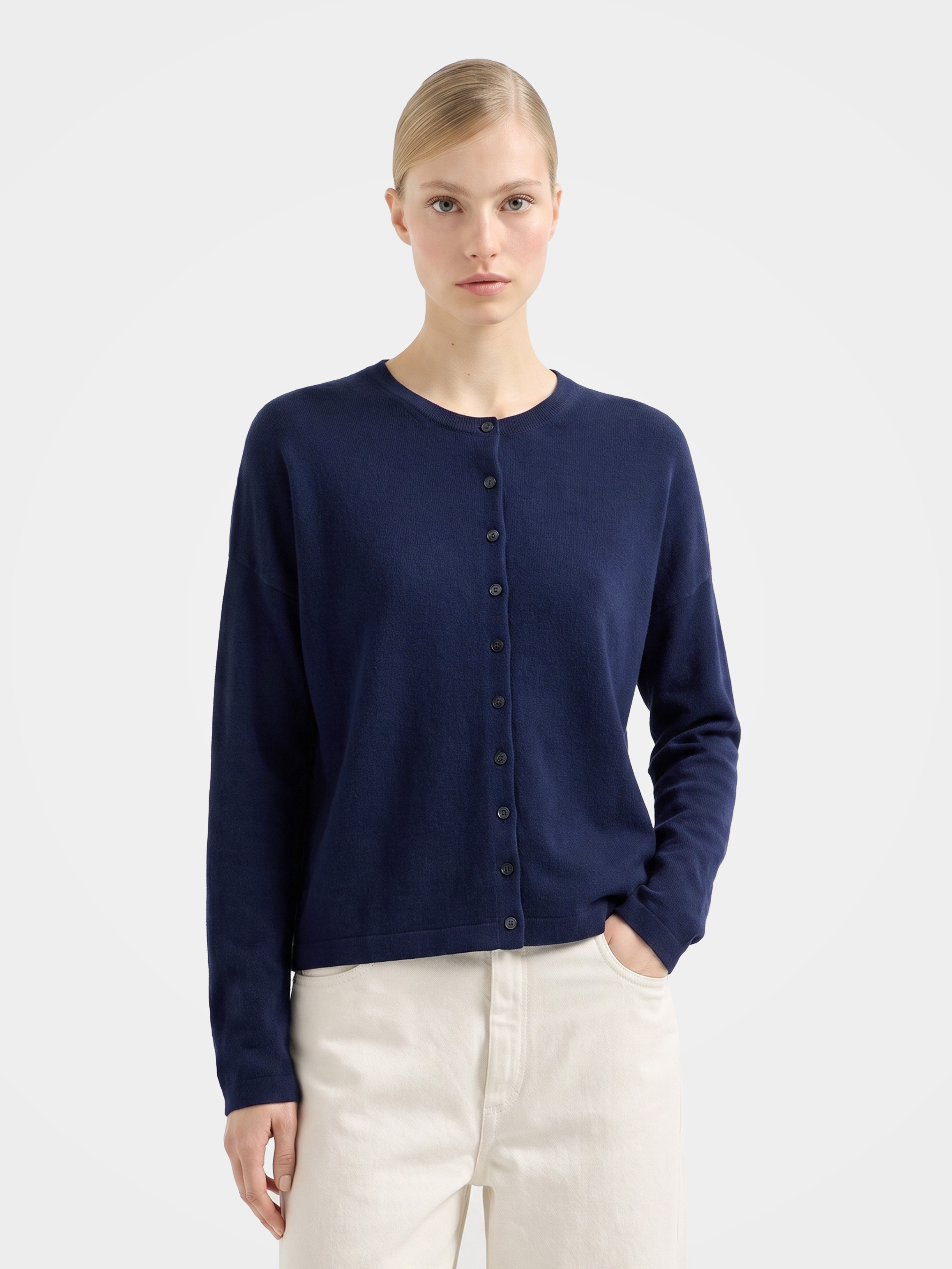 Soft 100% Mongolia Cashmere Crew Neck Cardigan