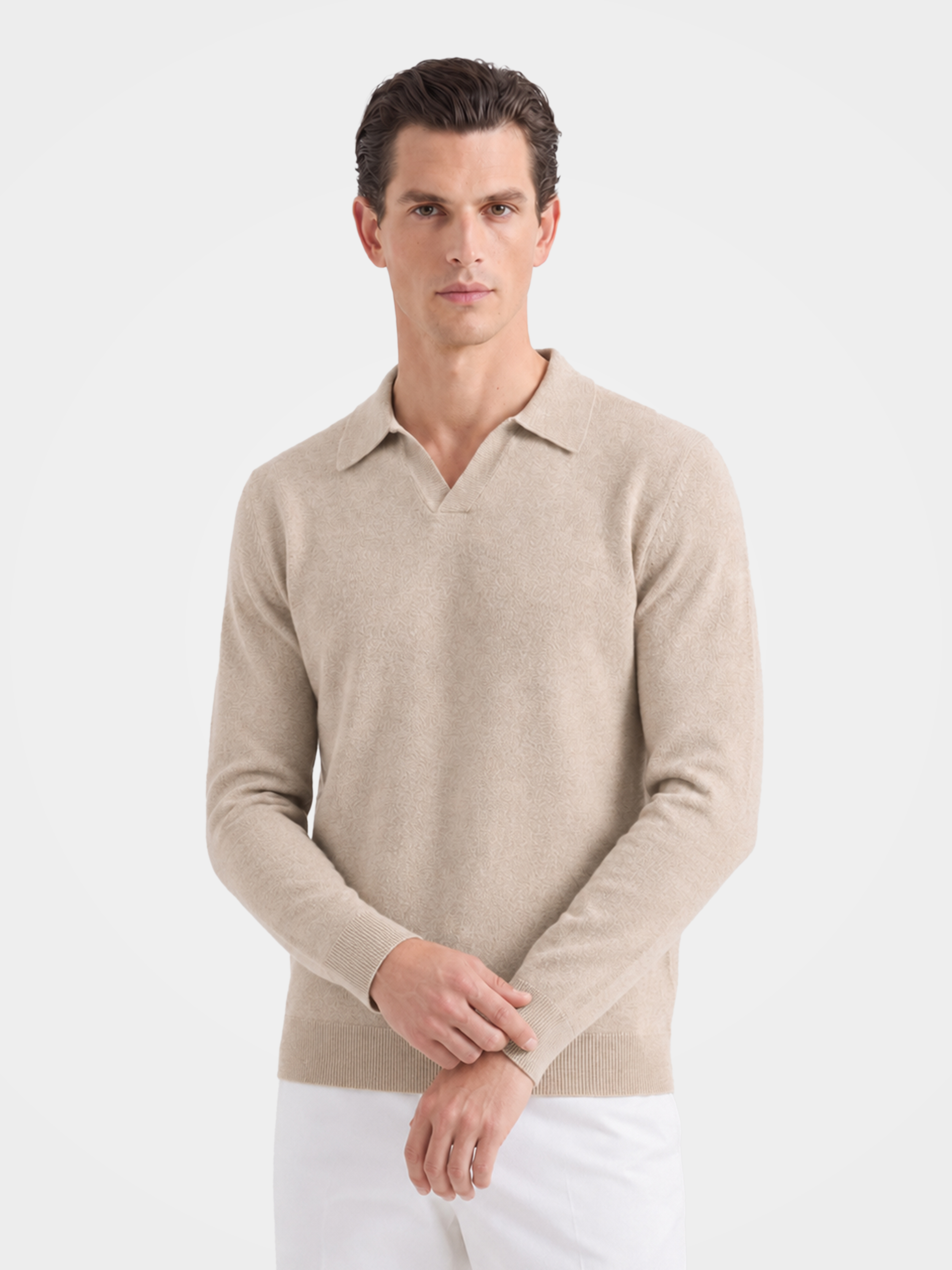 Men’s 100% Organic Cashmere Sweater Polo  Shirt Pullover