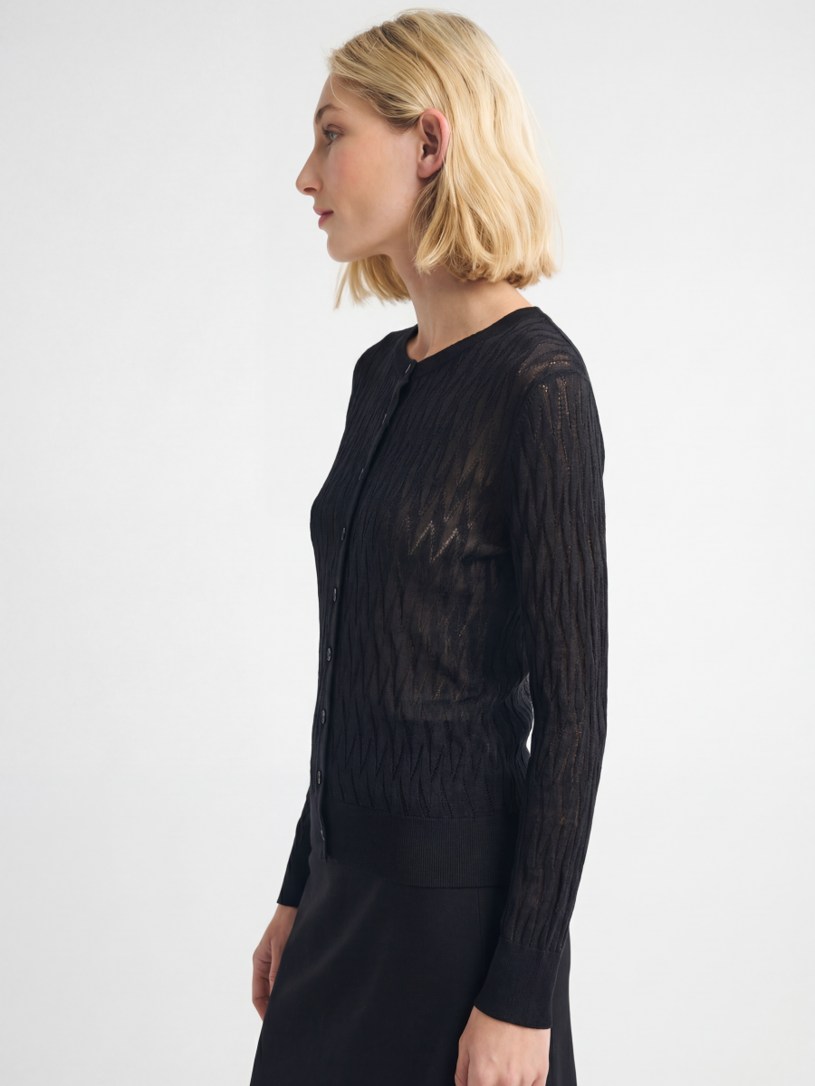 Silk Long Sleeve Knit Diamond Cardigans