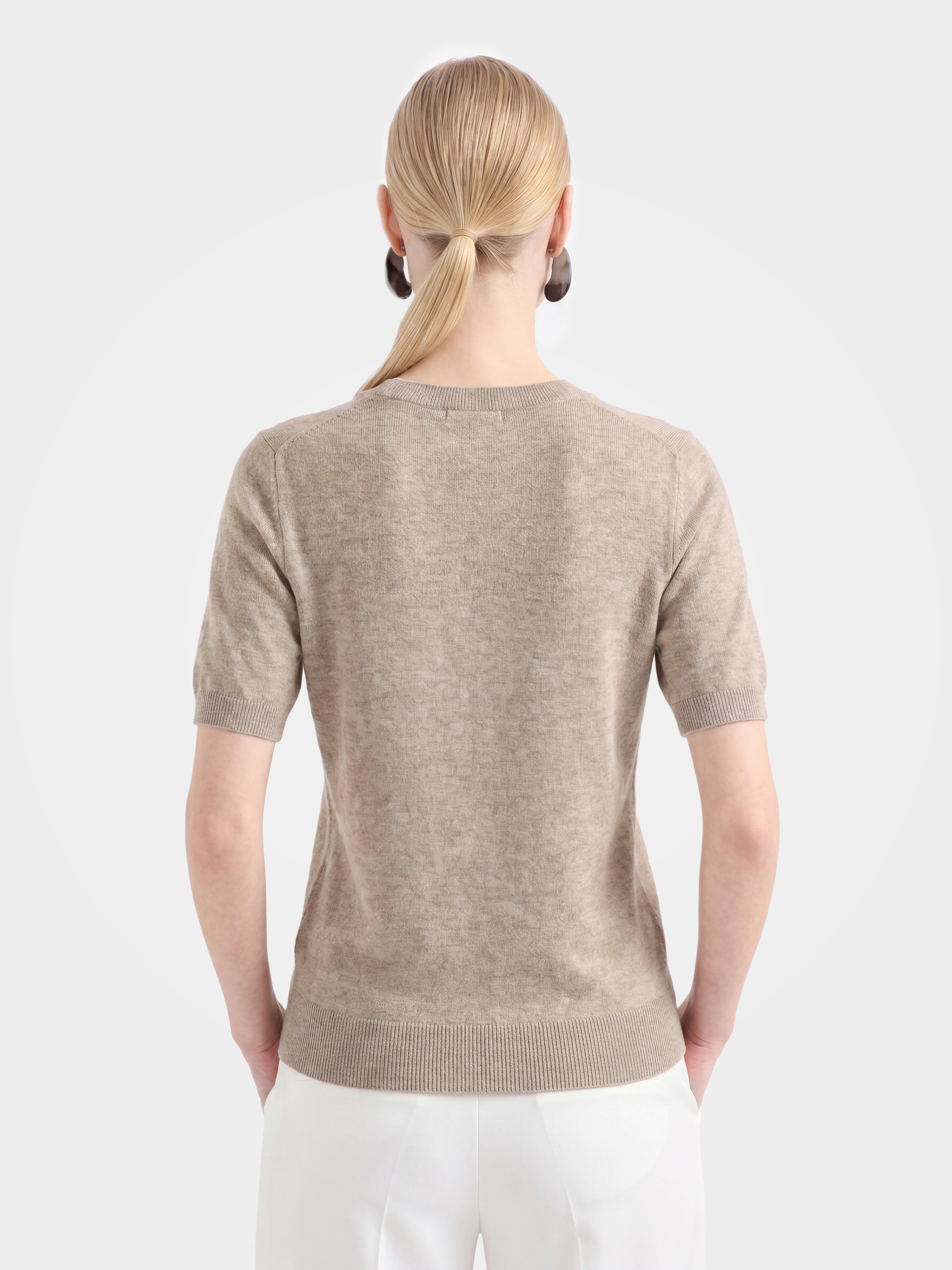 Lightweight Cashmere V-Neck Short Sleeve Sweater