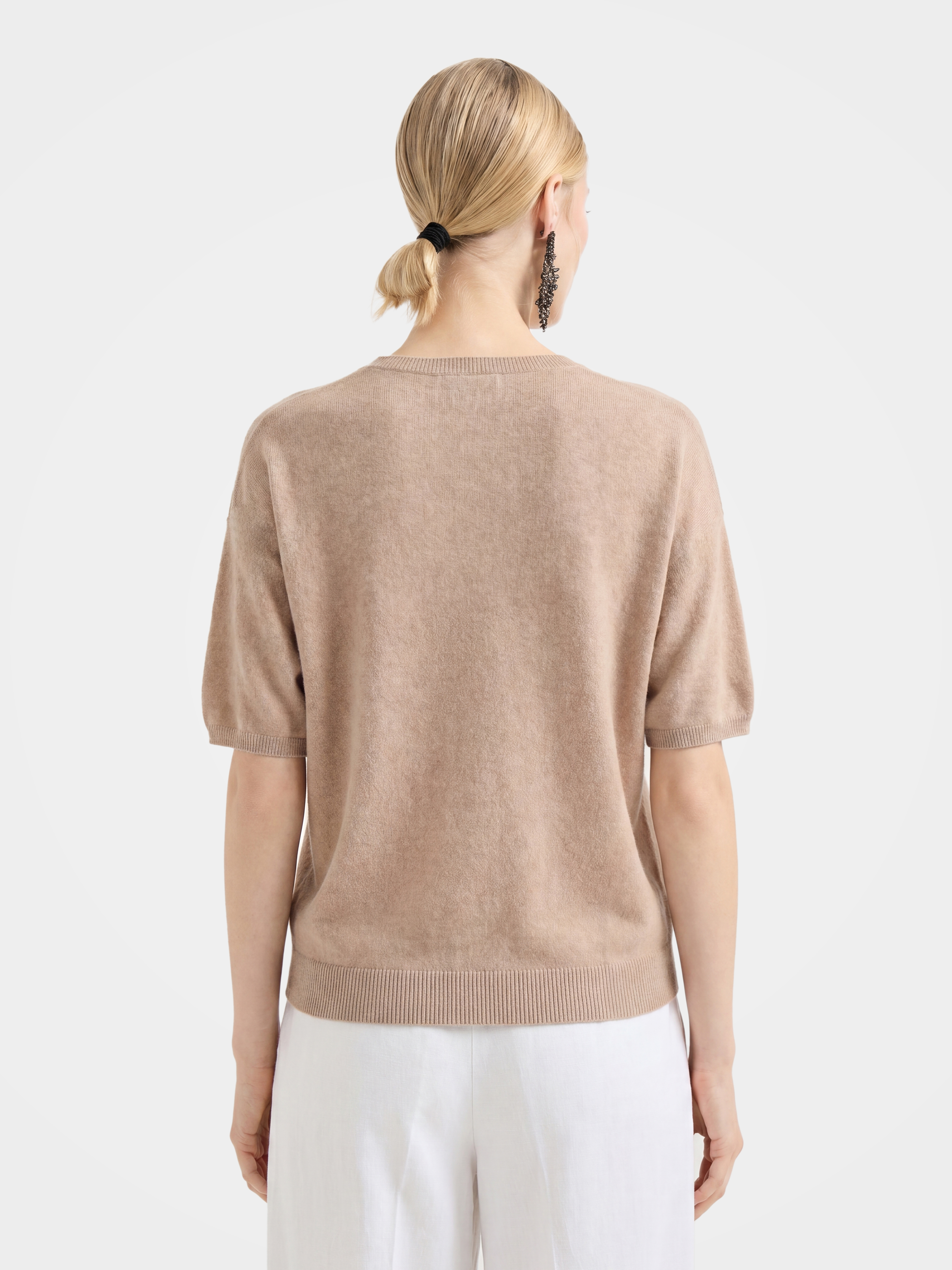 Breathable Cashmere Mid-Length Sleeve Knit Top