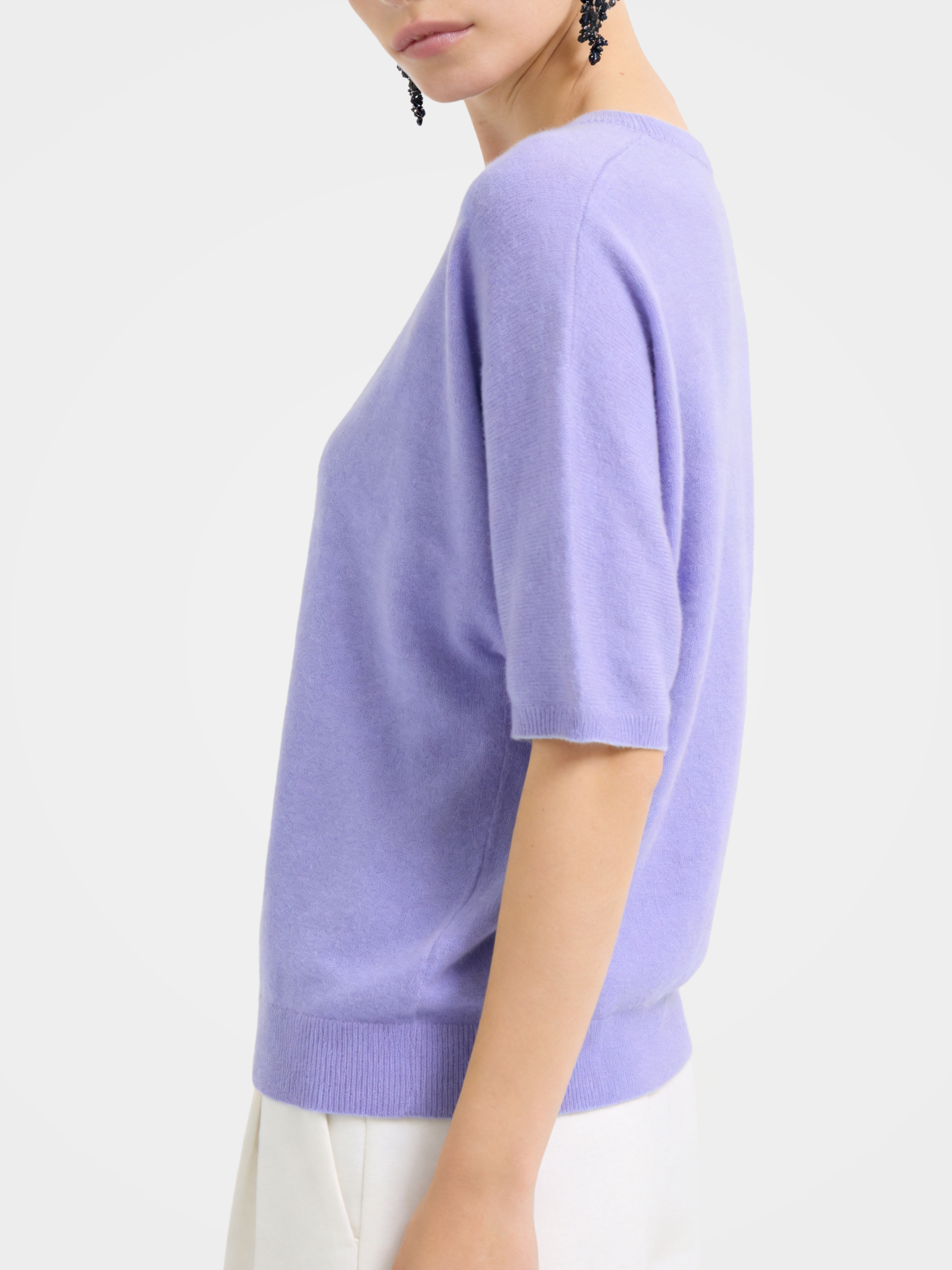 Breathable Cashmere Mid-Length Sleeve Knit Top