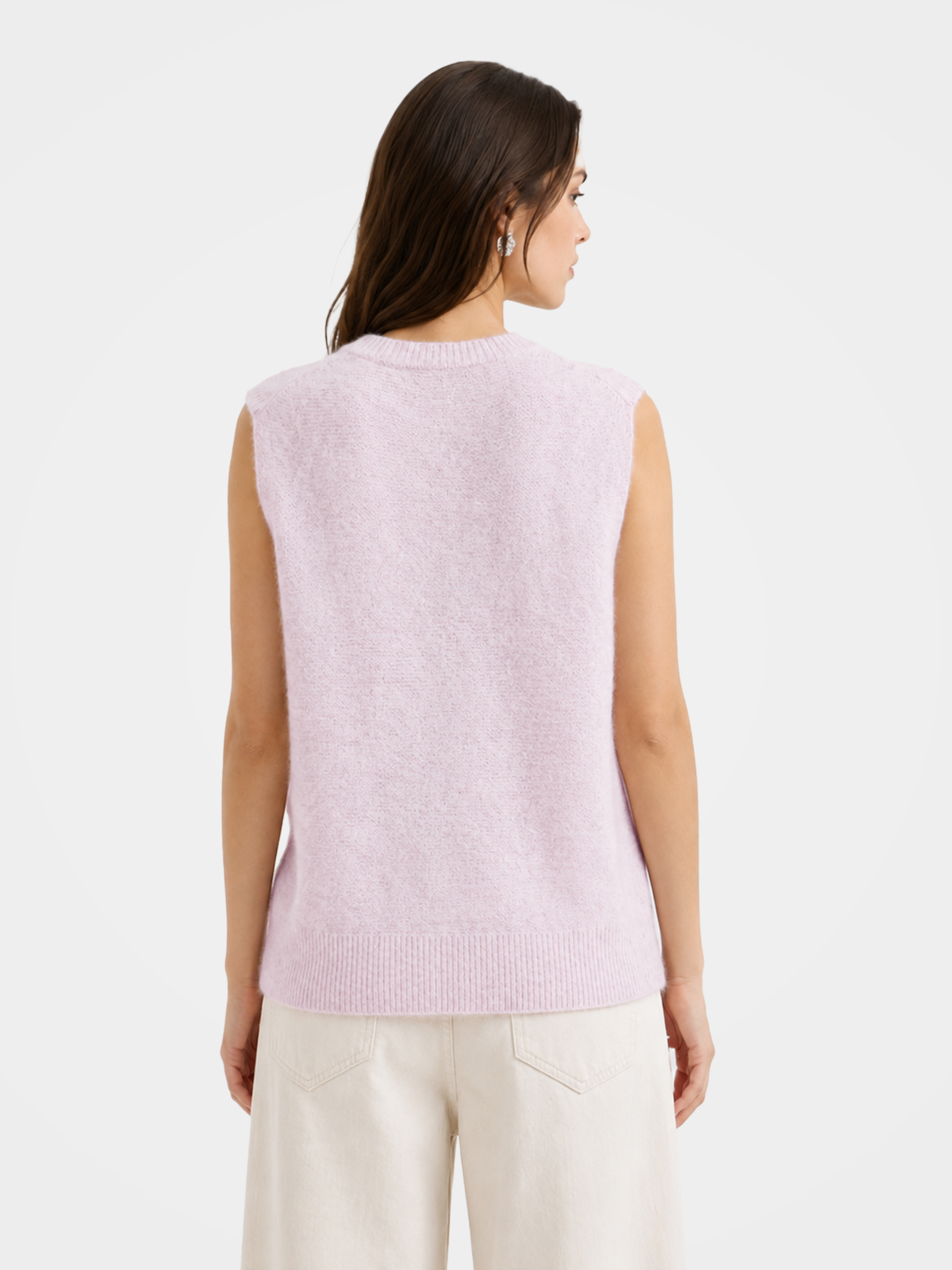 Lightweight Mongolian Cashmere V Neck Knit Vest