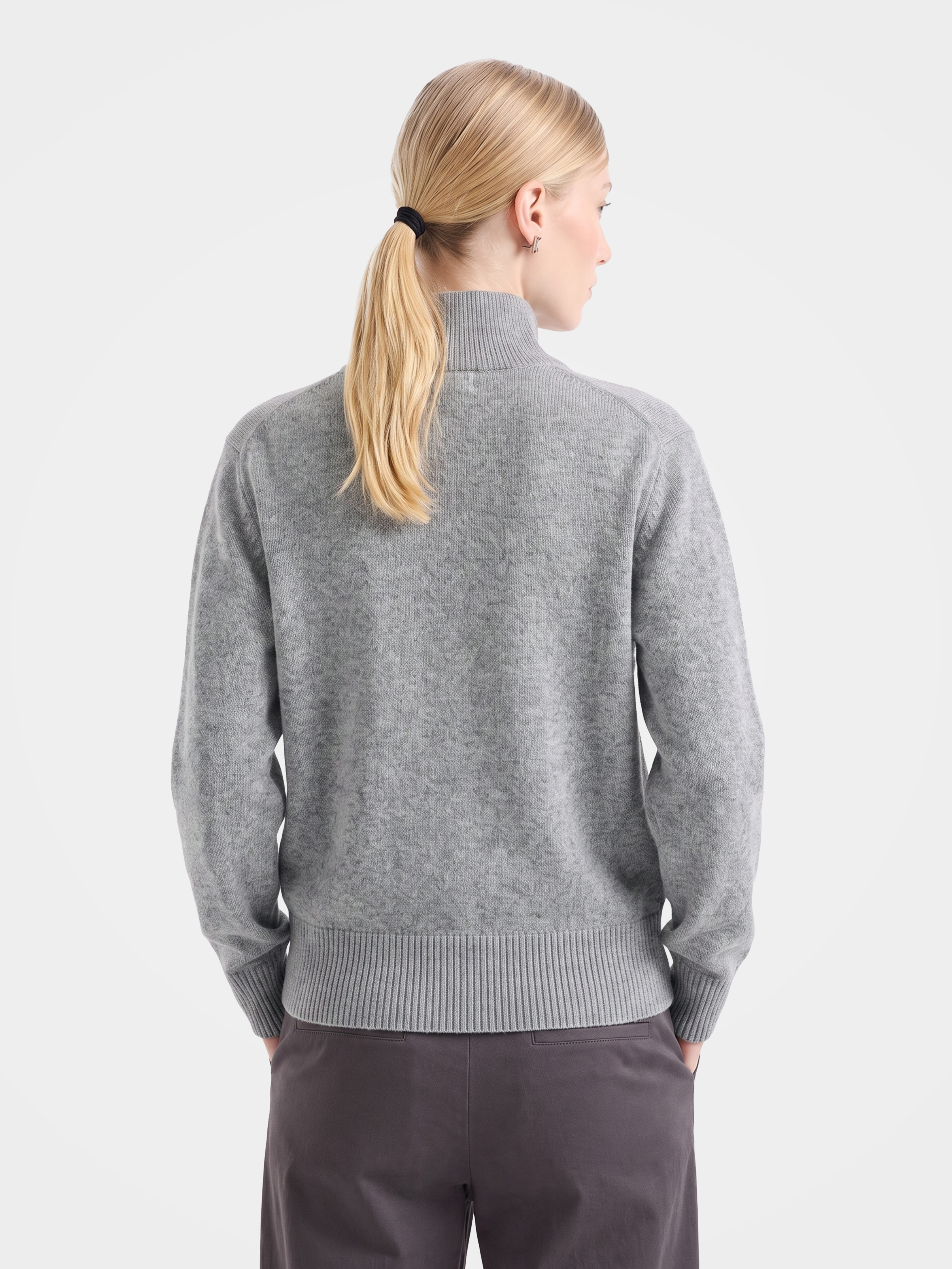 Pre-Order | 100% Wool Turtleneck Sweater Soft Relaxed Fit Knit Cardigan (10-14 Business Days)