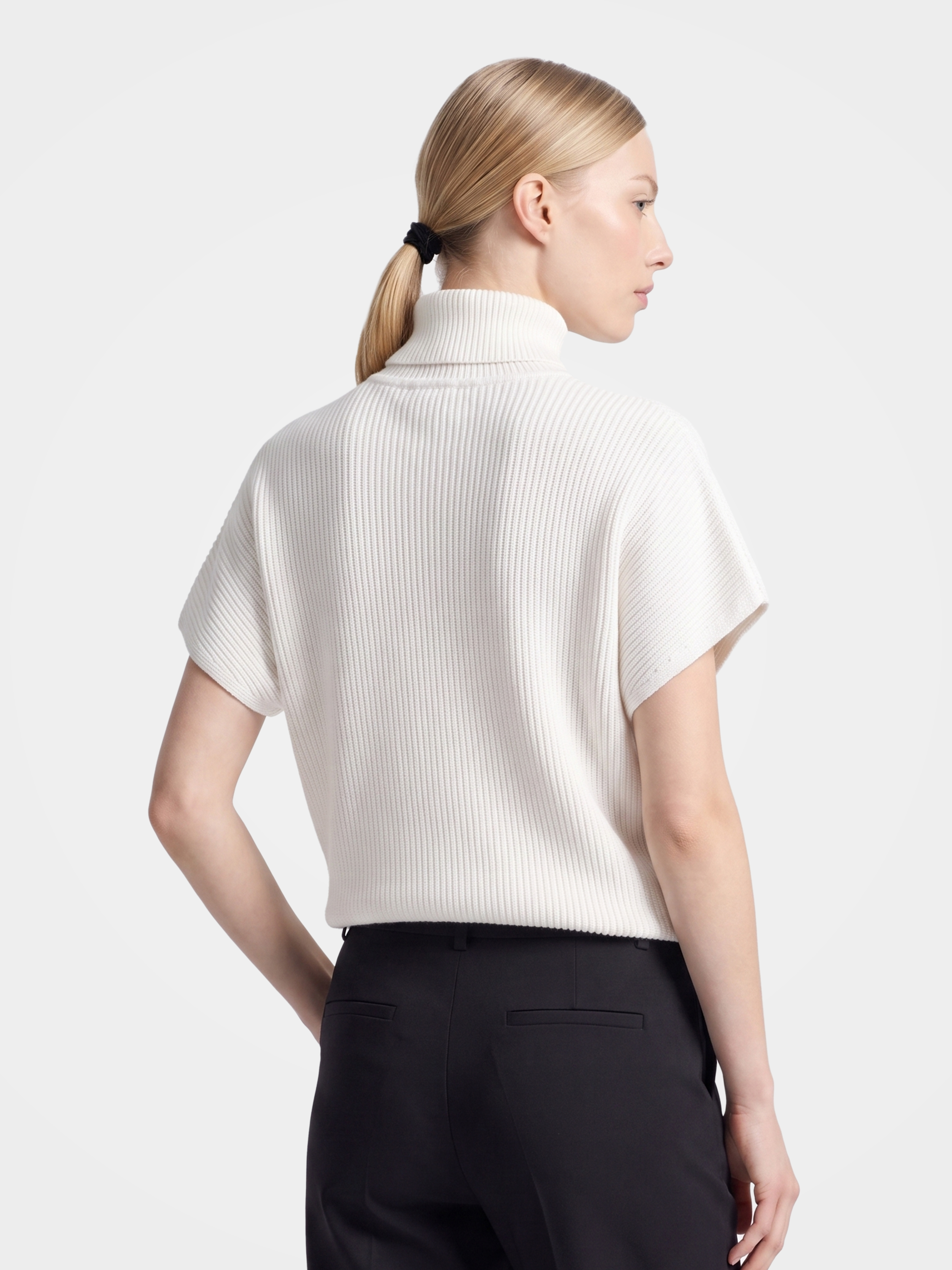 Pre-Order |Cotton Turtleneck Sweater Soft Short Sleeve Knit (10-14 Business Days)