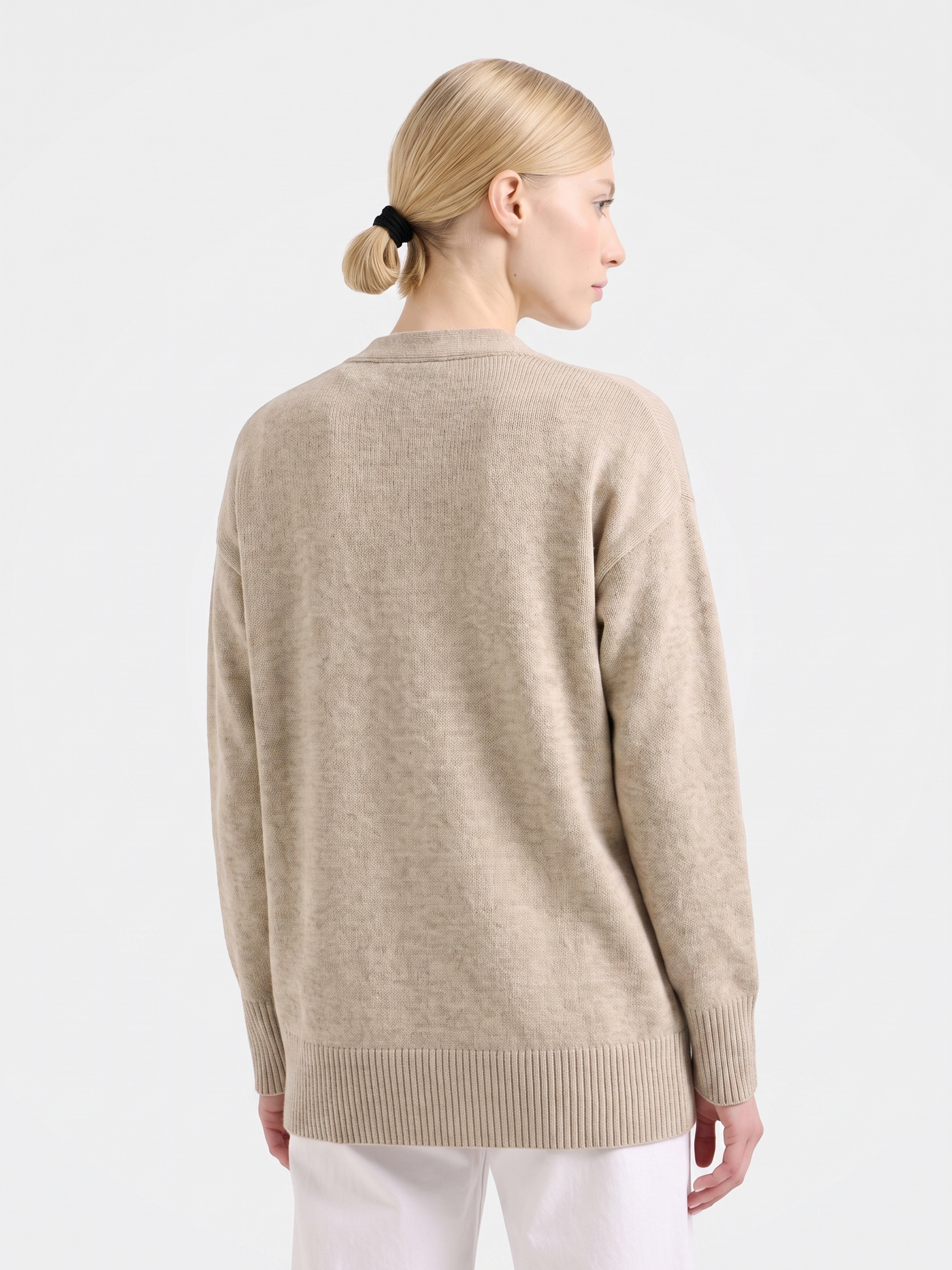 Pre-Order | 100% Wool Sweater Soft Relaxed Fit Knit Cardigan (10-14 Business Days)