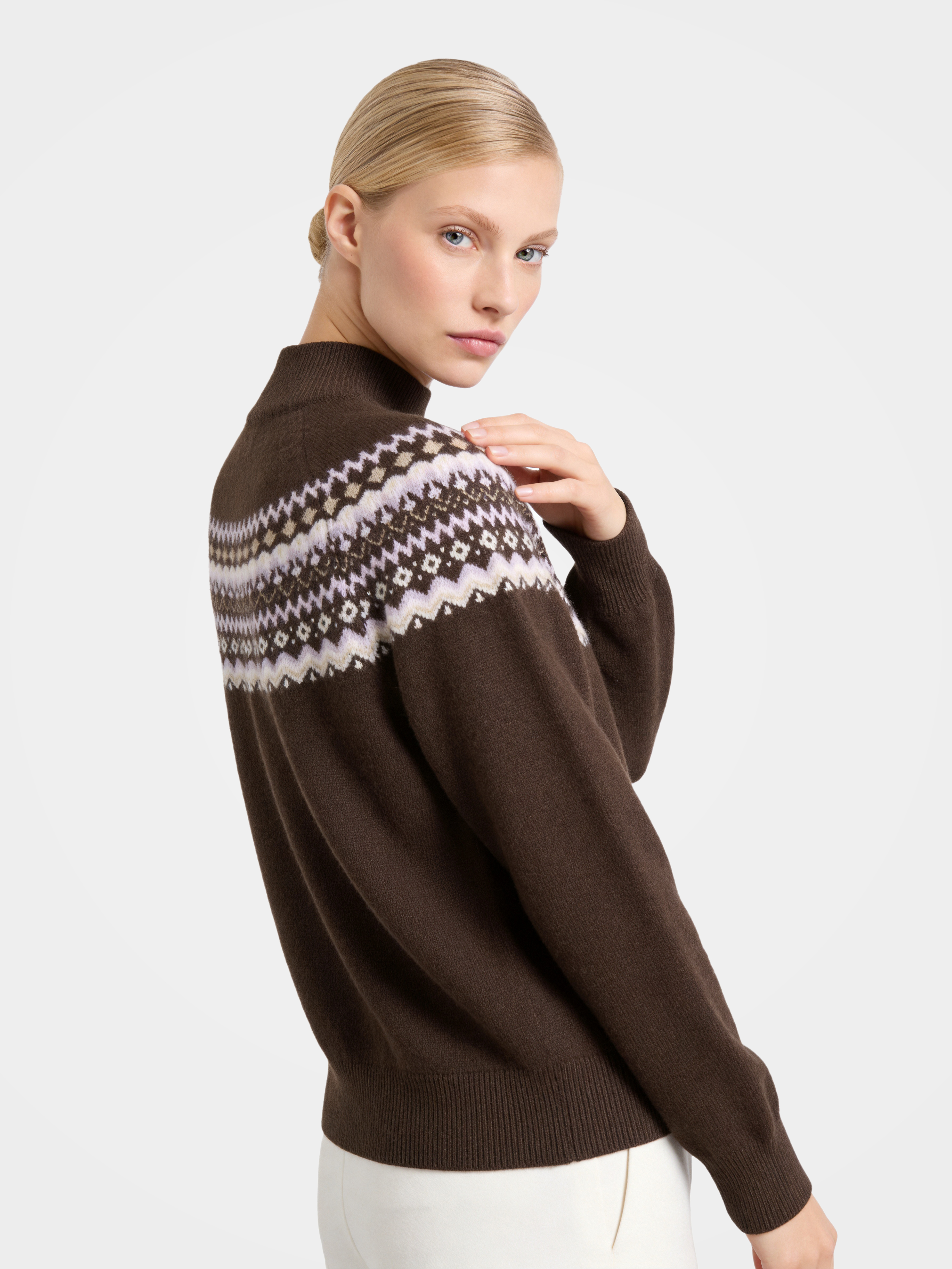 Pre-Order | Wool Mock Neck Sweater Soft Diamond Knit Pullover (10-14 Business Days)