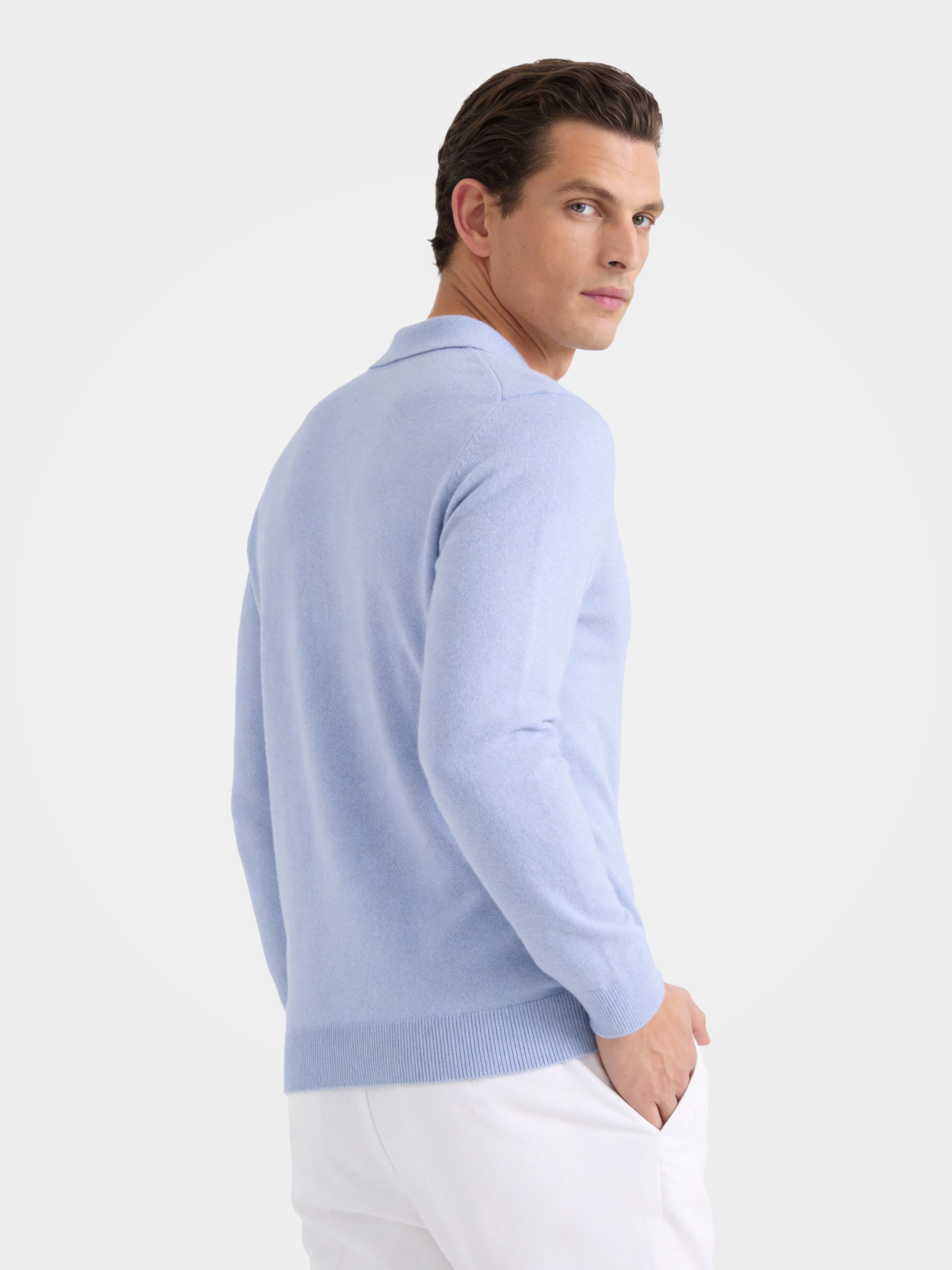 Men’s 100% Organic Cashmere Sweater Polo  Shirt Pullover