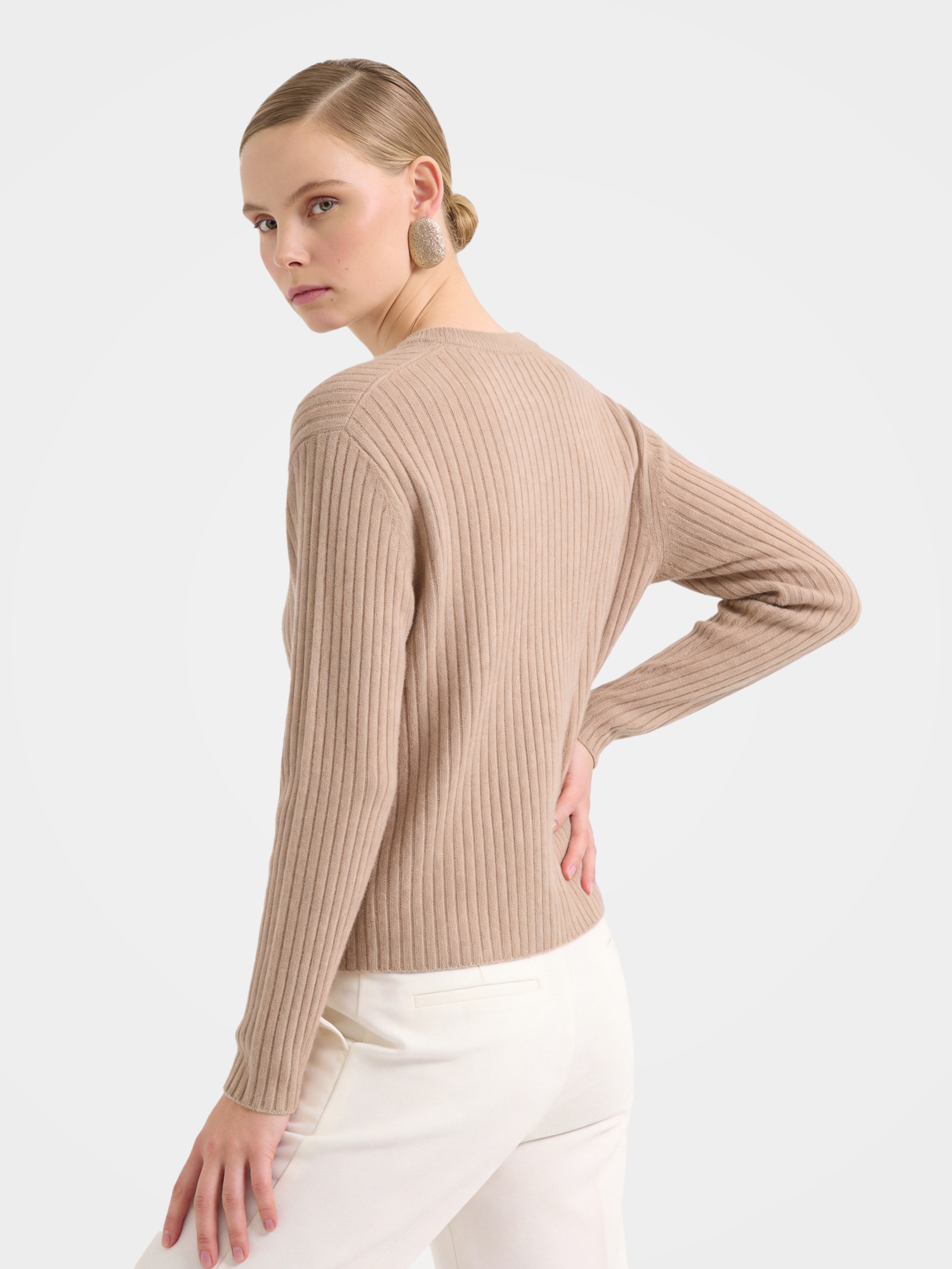 Textured 100% Mongolian Cashmere Knit Zip Cardigan