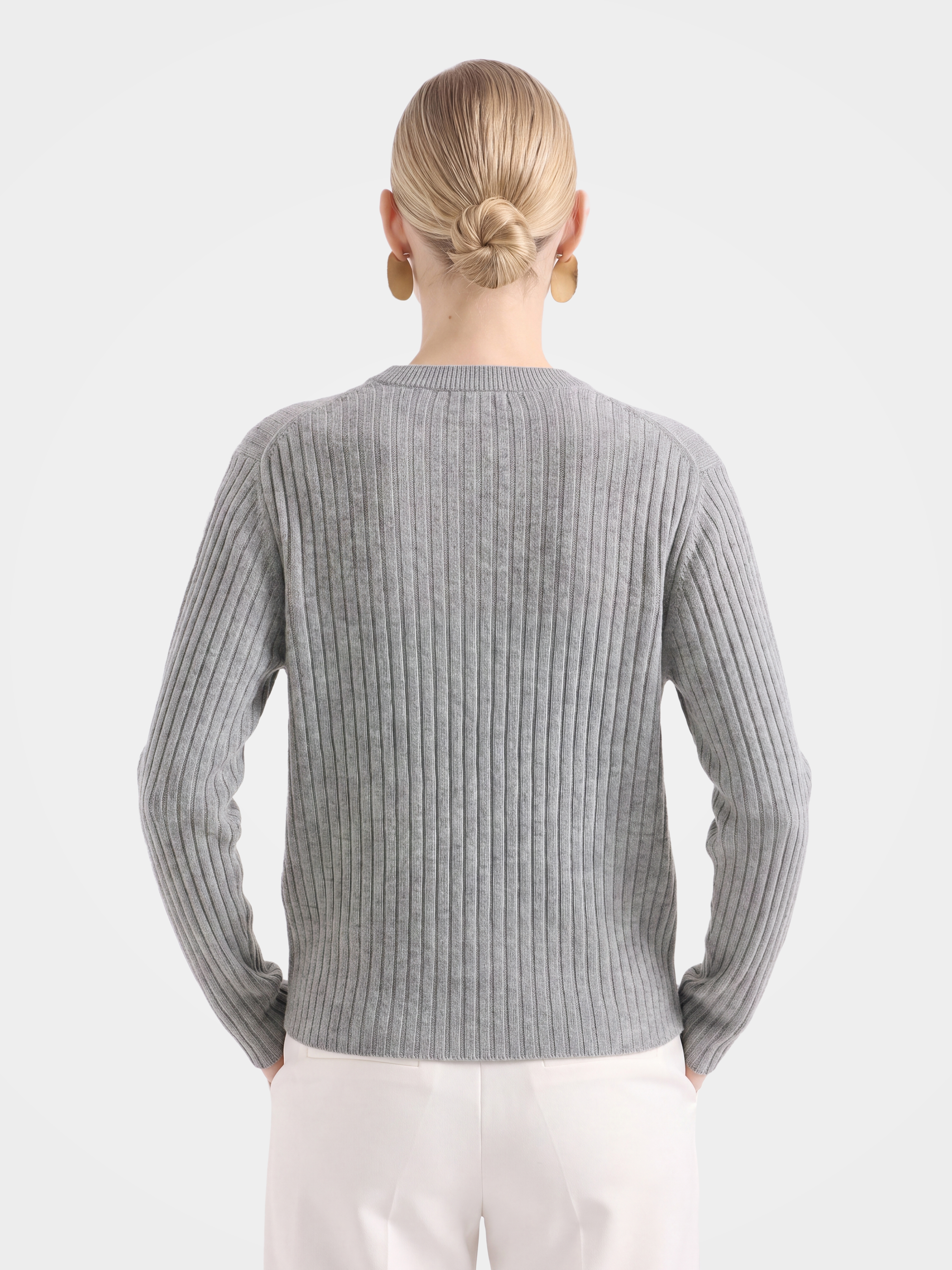 Textured 100% Mongolian Cashmere Knit Zip Cardigan