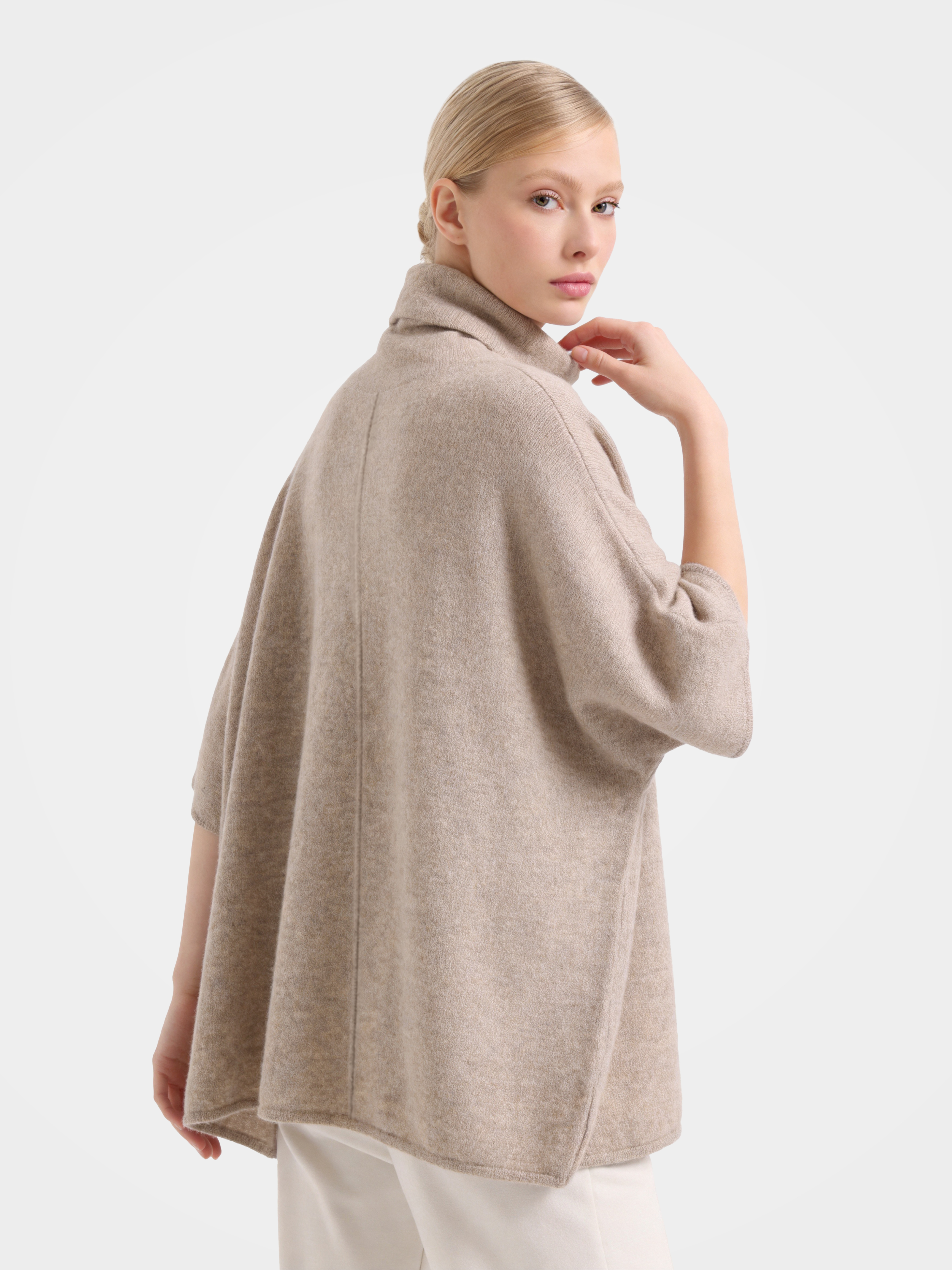 100% Cashmere Relaxed Funnel Neck Sweater