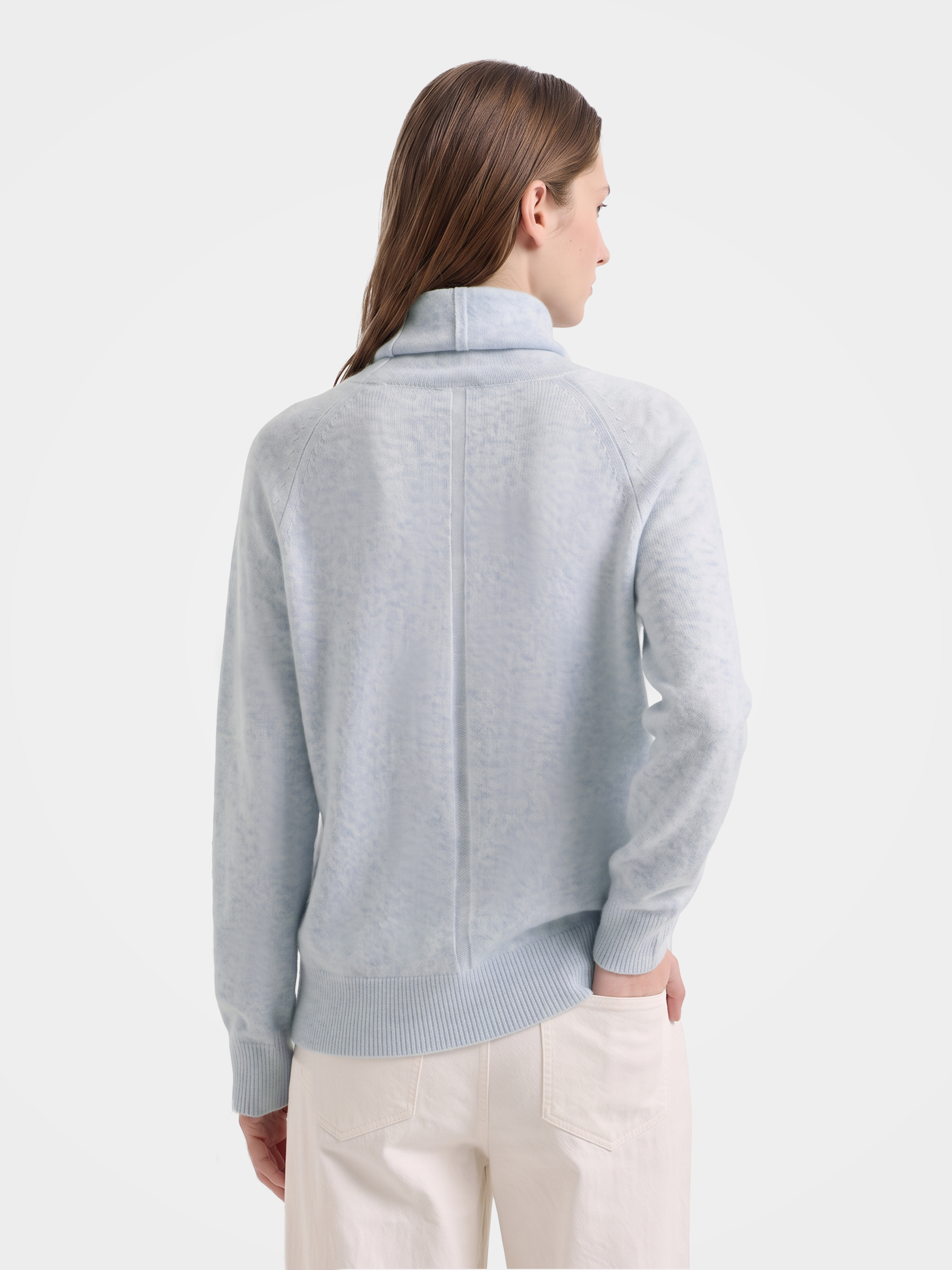 Soft Cashmere Silk Blend Turtleneck Sweater Long Sleeve Knit Pullover