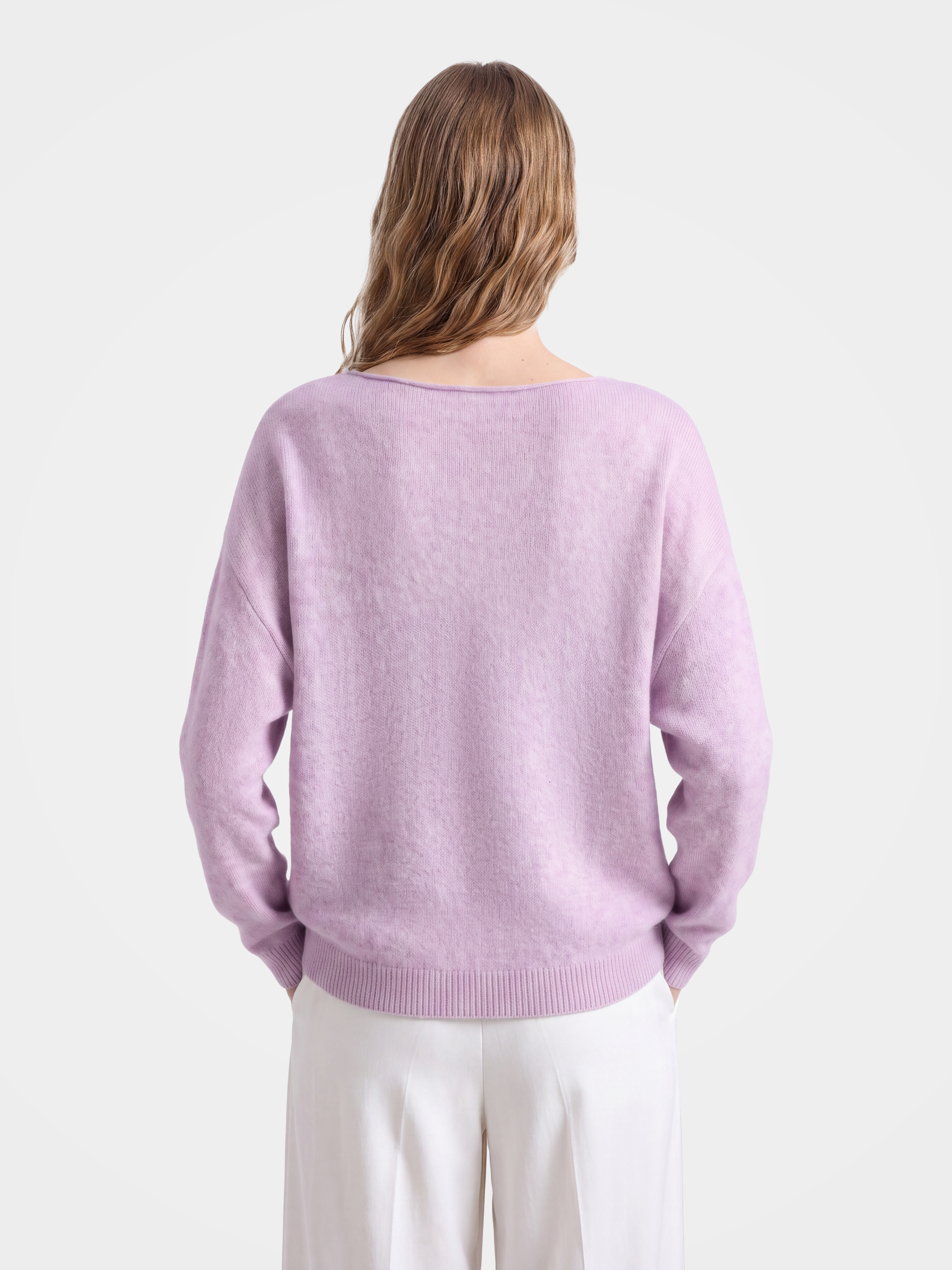 Cashmere Silk Blend Oversized Crew Neck Sweater