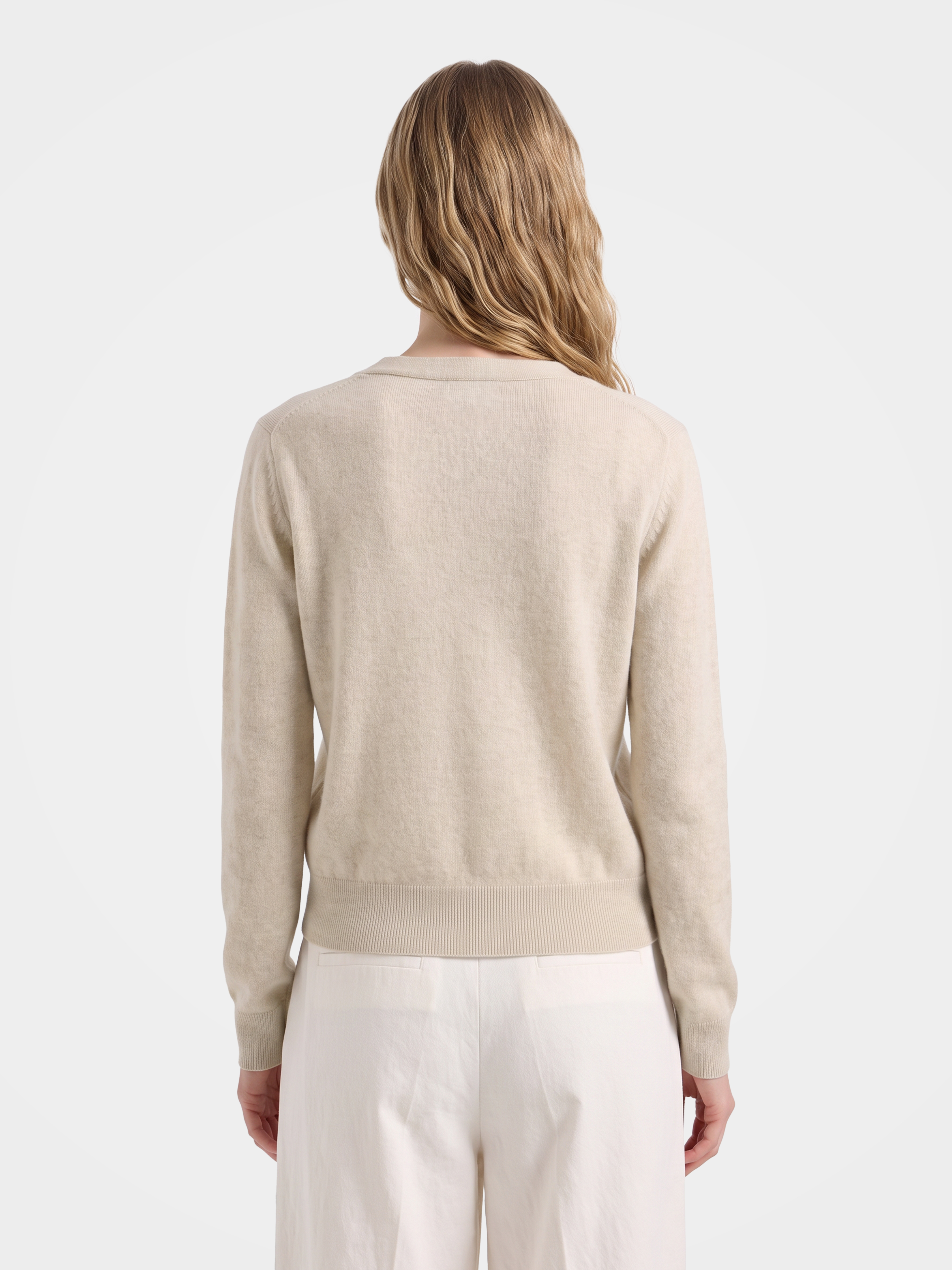 100% Cashmere Lace V-Neck Button-Front Cardigan