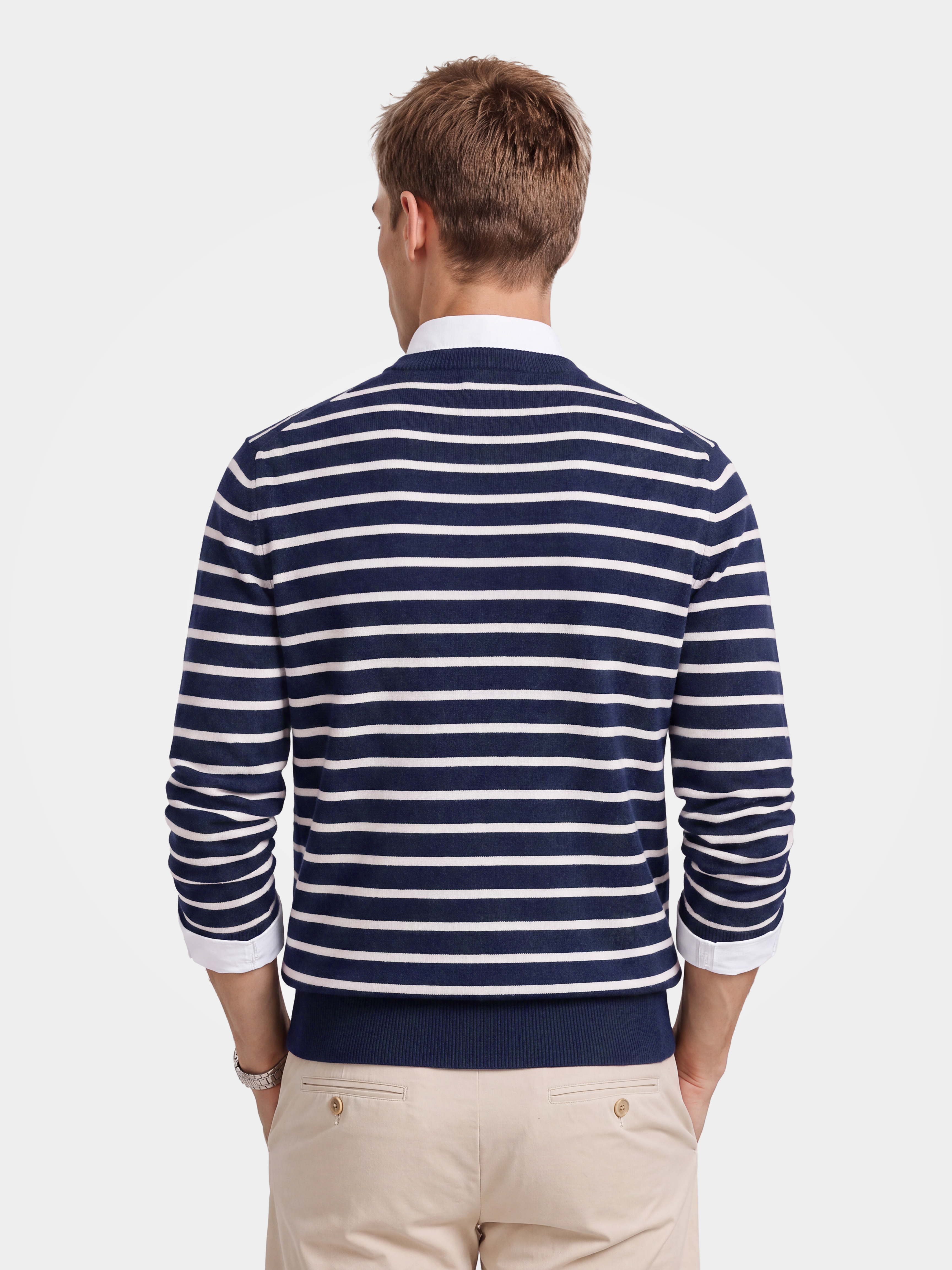 Men’s 100% Cashmere Crew Neck Flag Embroidery Jumper 