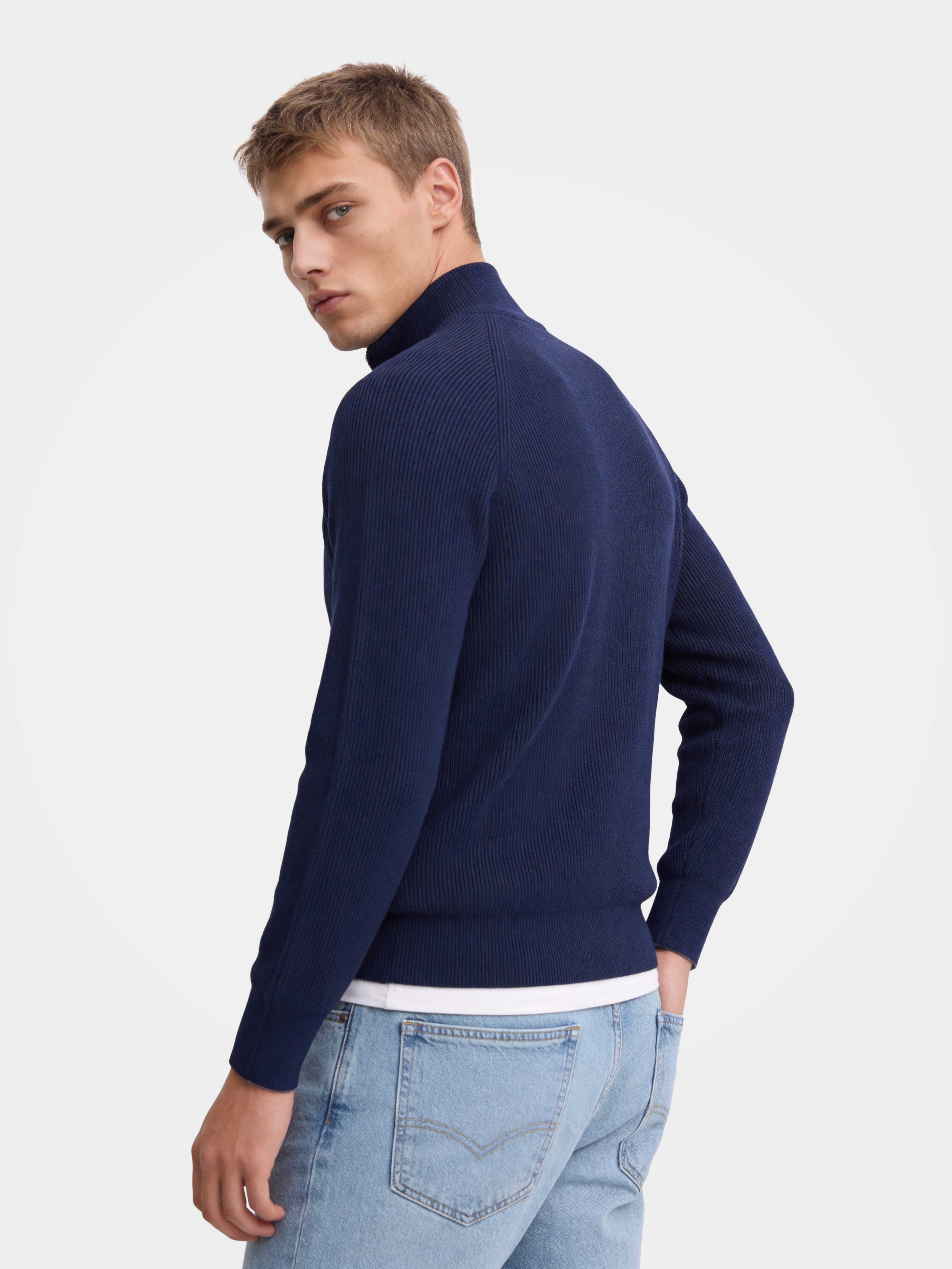 Men’s 100% Cashmere Mock Neck Quarter Zip Knit Pullover