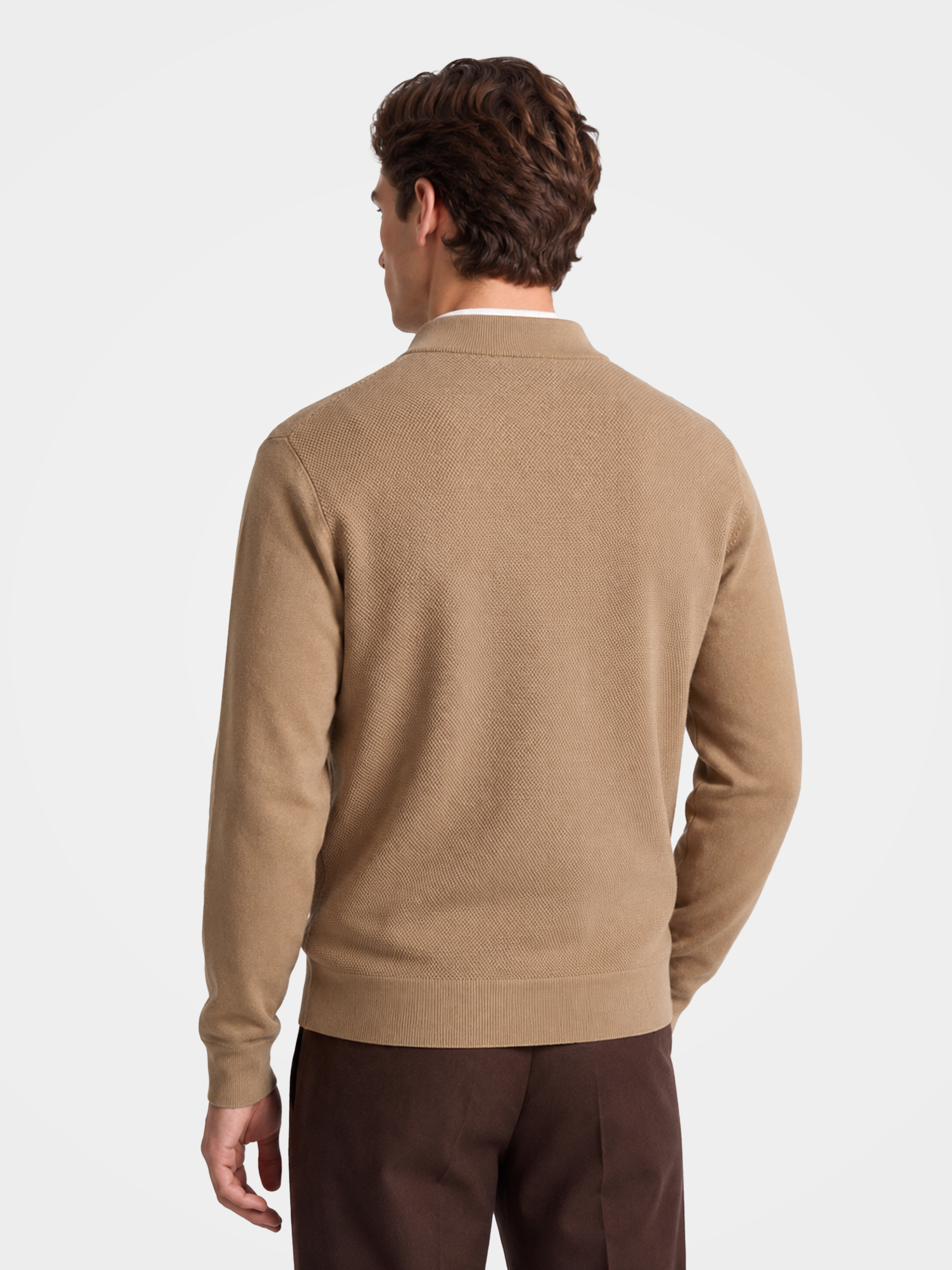 Pre-Order | Men's 100% Cashmere Baseball Collar Zip Knit Cardigan (10-14 Business Days)