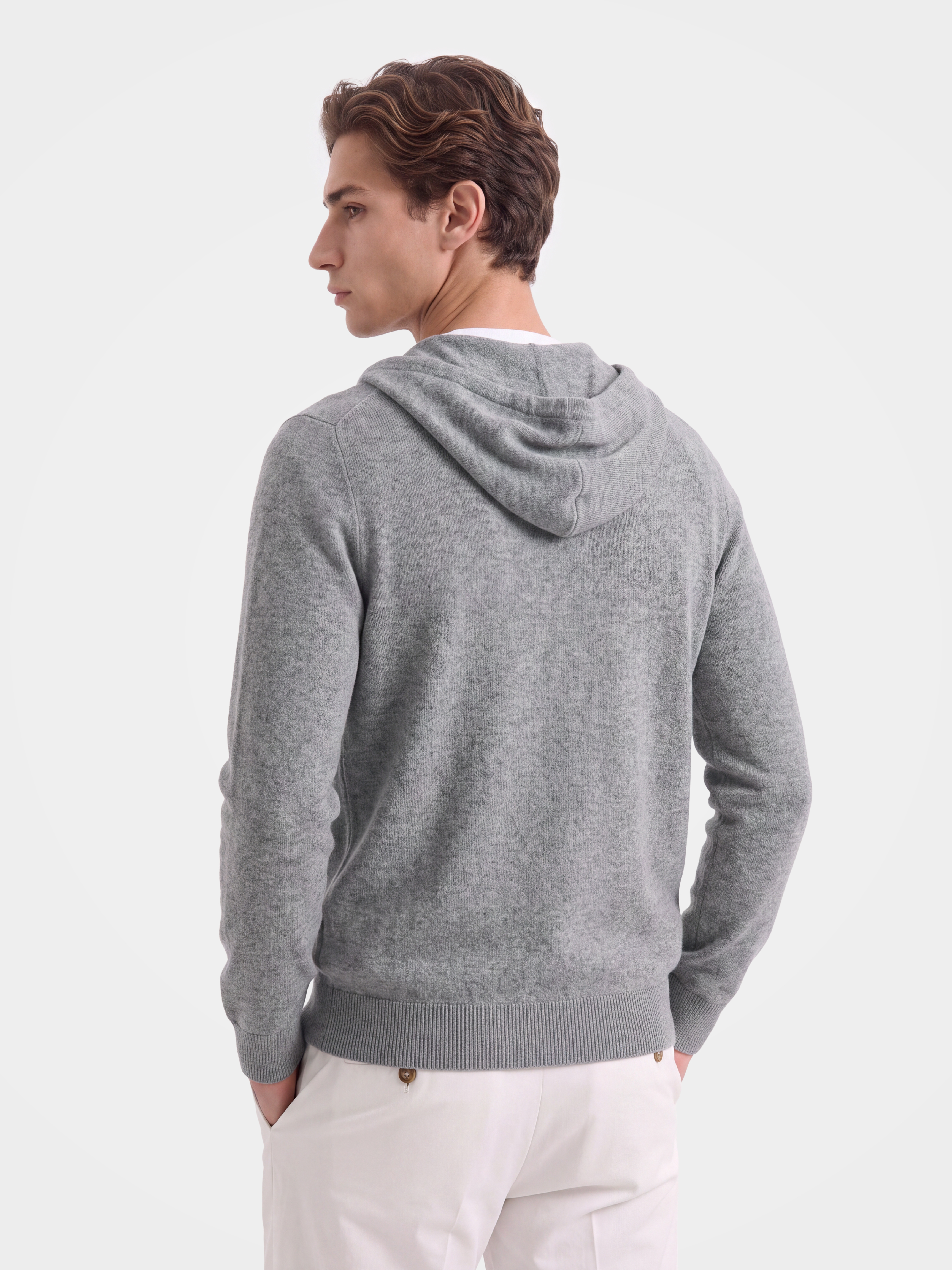 Pre-Order | Men's 100% Cashmere Hooded Full-Zip Cardigan (10-14 Business Days)