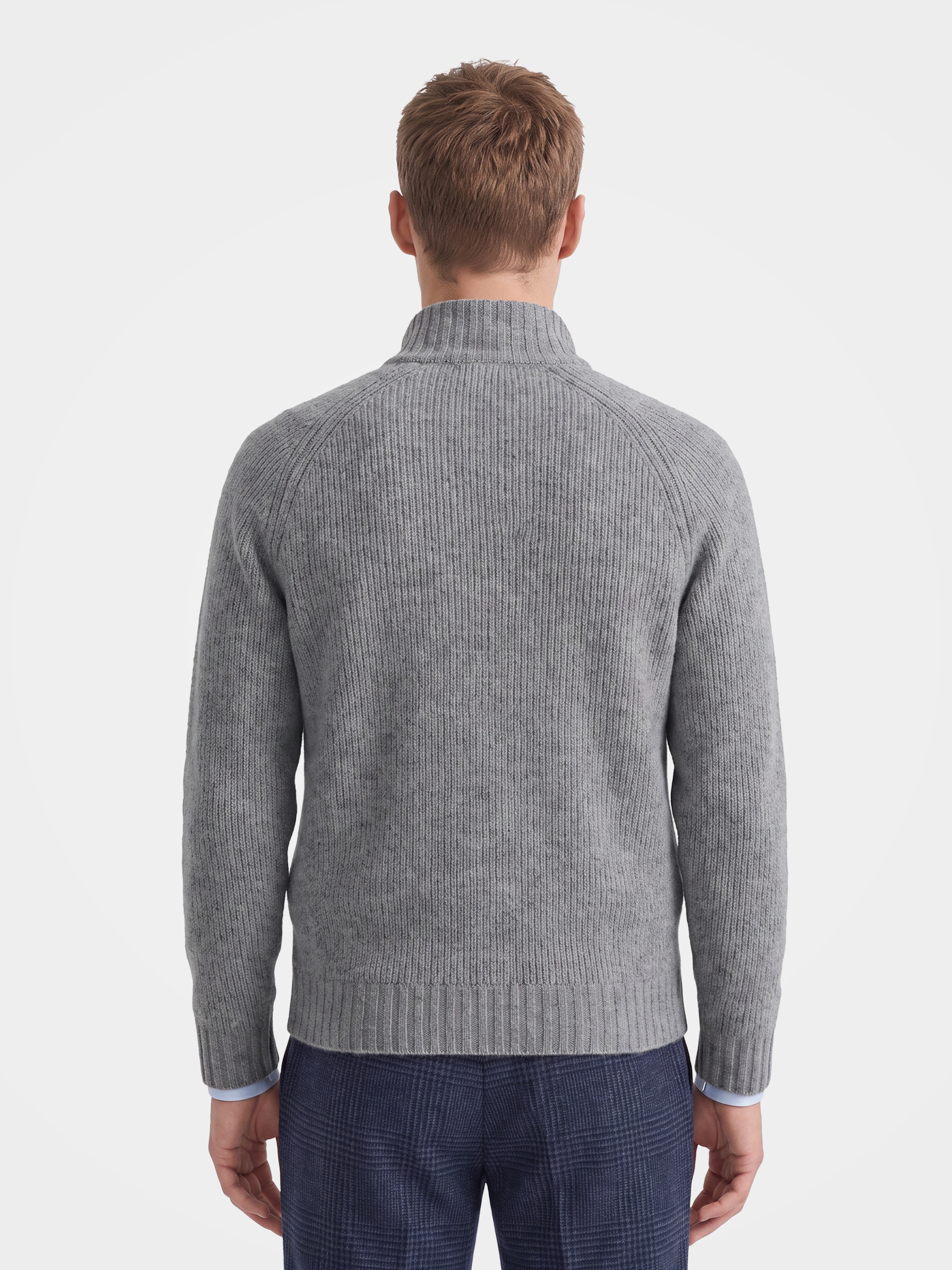 Pre-Order | Men's 100% Cashmere Mock Neck Zip Knit Cardigan (10-14 Business Days)