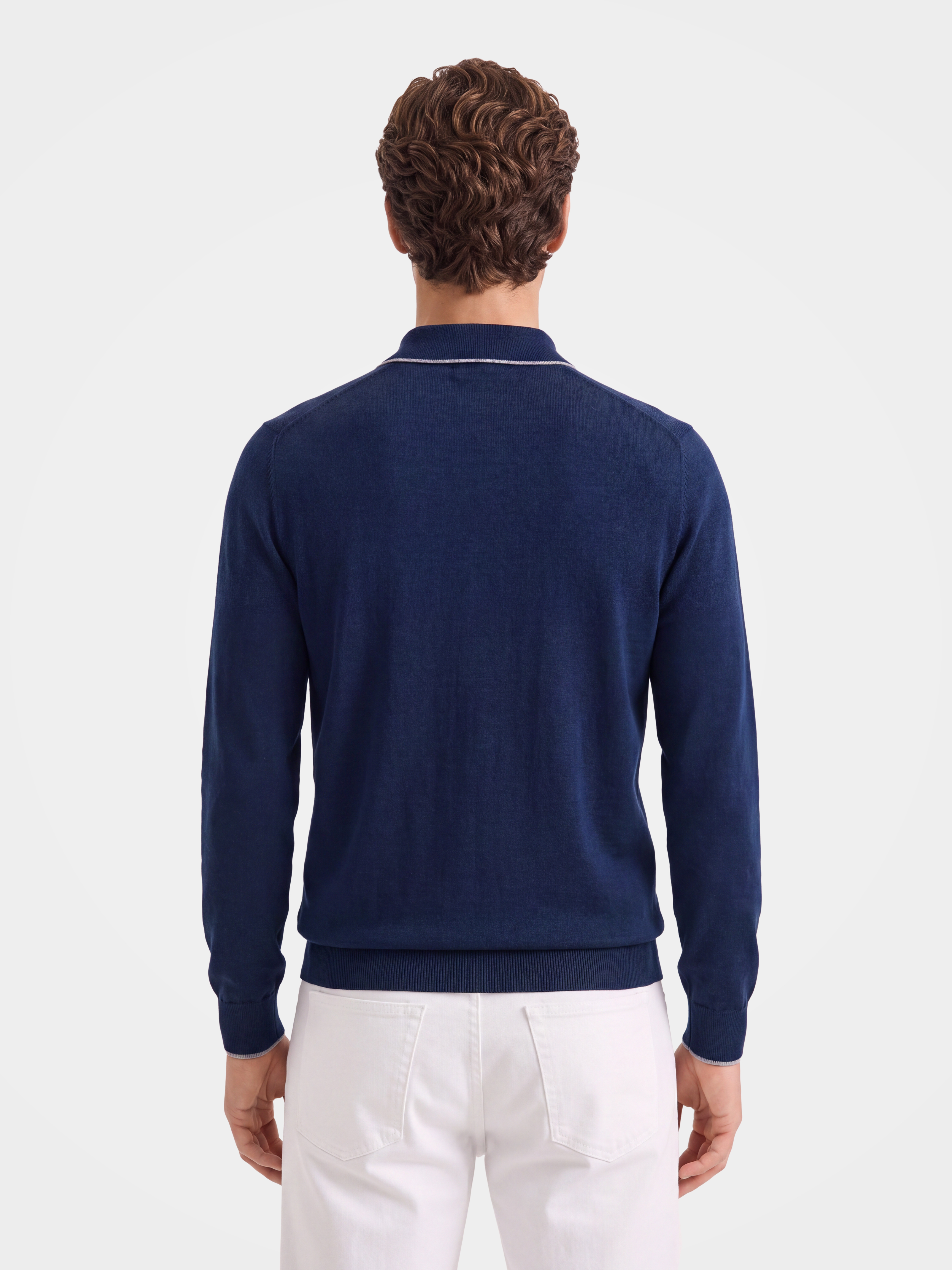 Pre-Order | Men's 100% Cashmere Long Sleeve Polo Sweater (10-14 Business Days)
