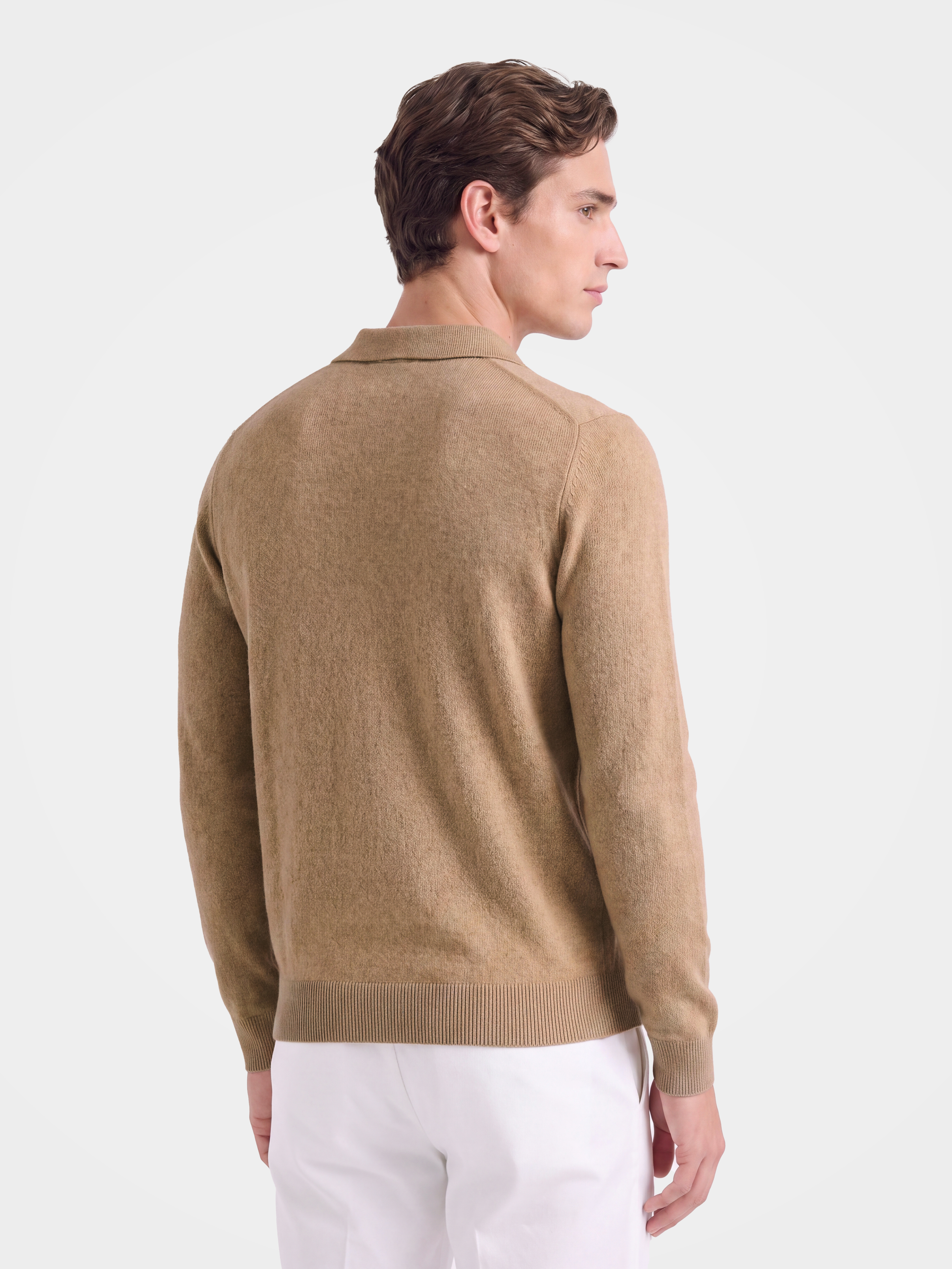 Pre-Order | Men's 100% Cashmere Collared Knit Sweater Classic Ribbed Pullover (10-14 Business Days)
