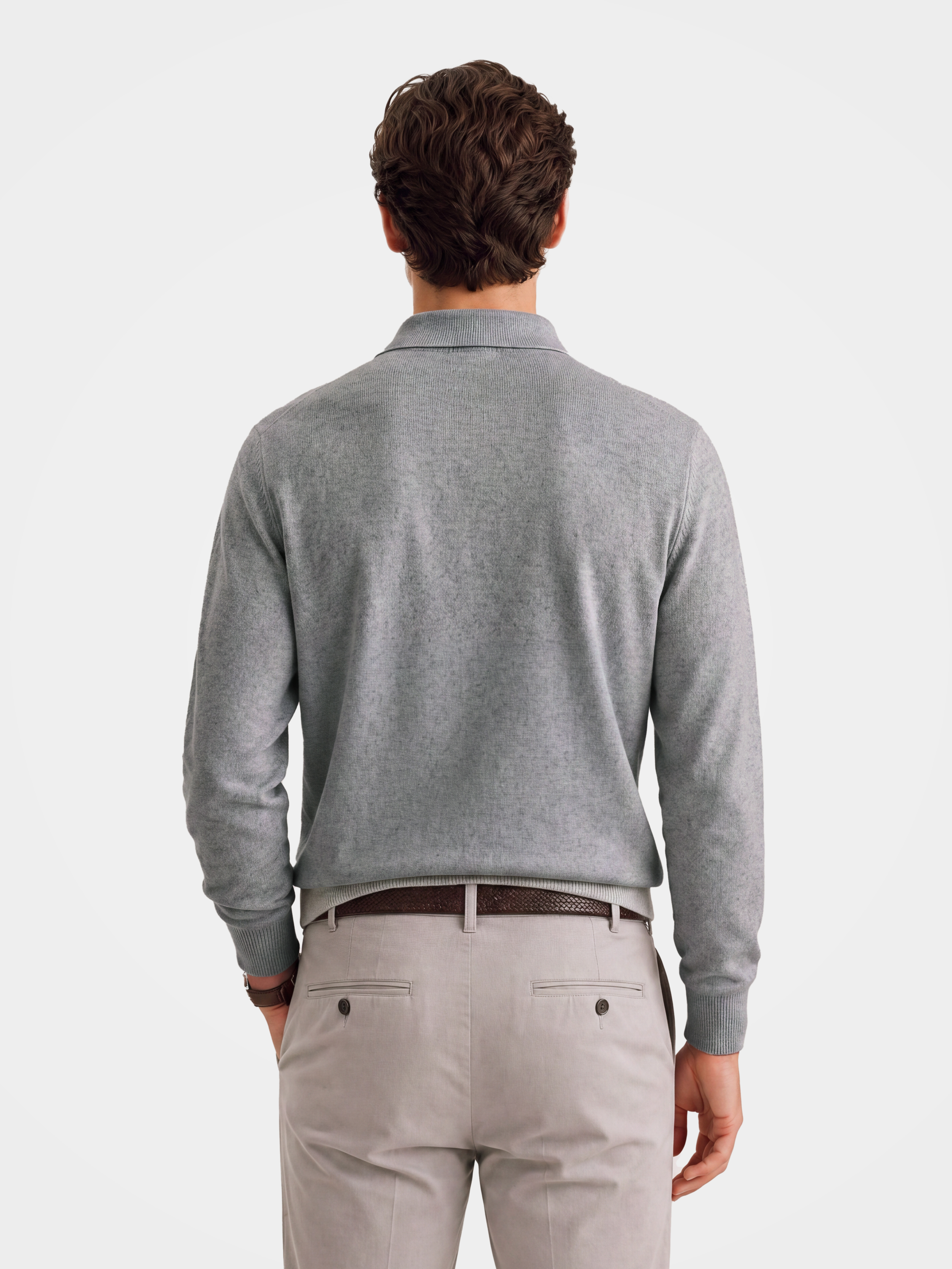 Pre-Order | Men's 100% Cashmere Polo Collar Knit Sweater (10-14 Business Days)