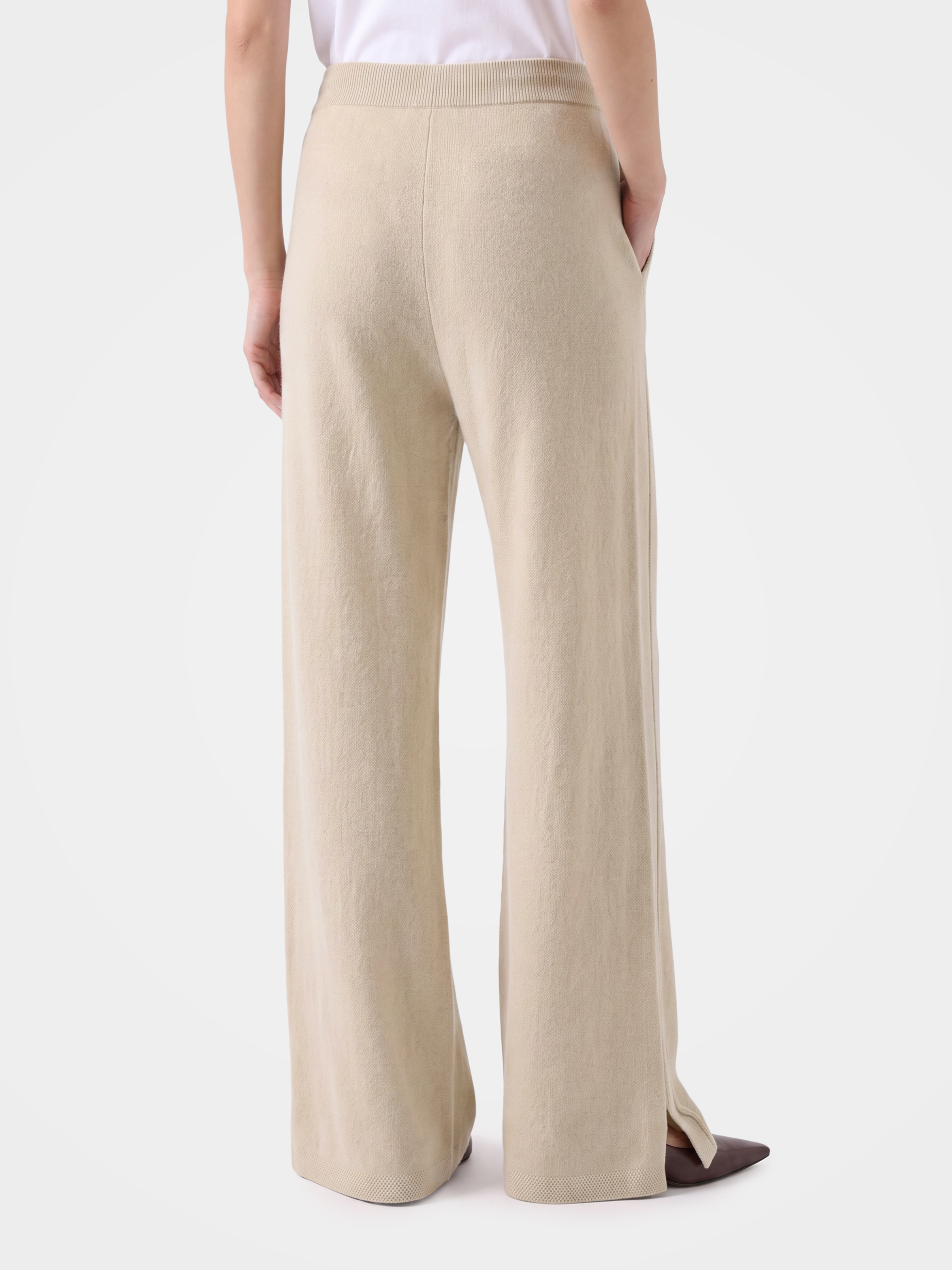 100% Cashmere Straight Leg Drawstring Pants