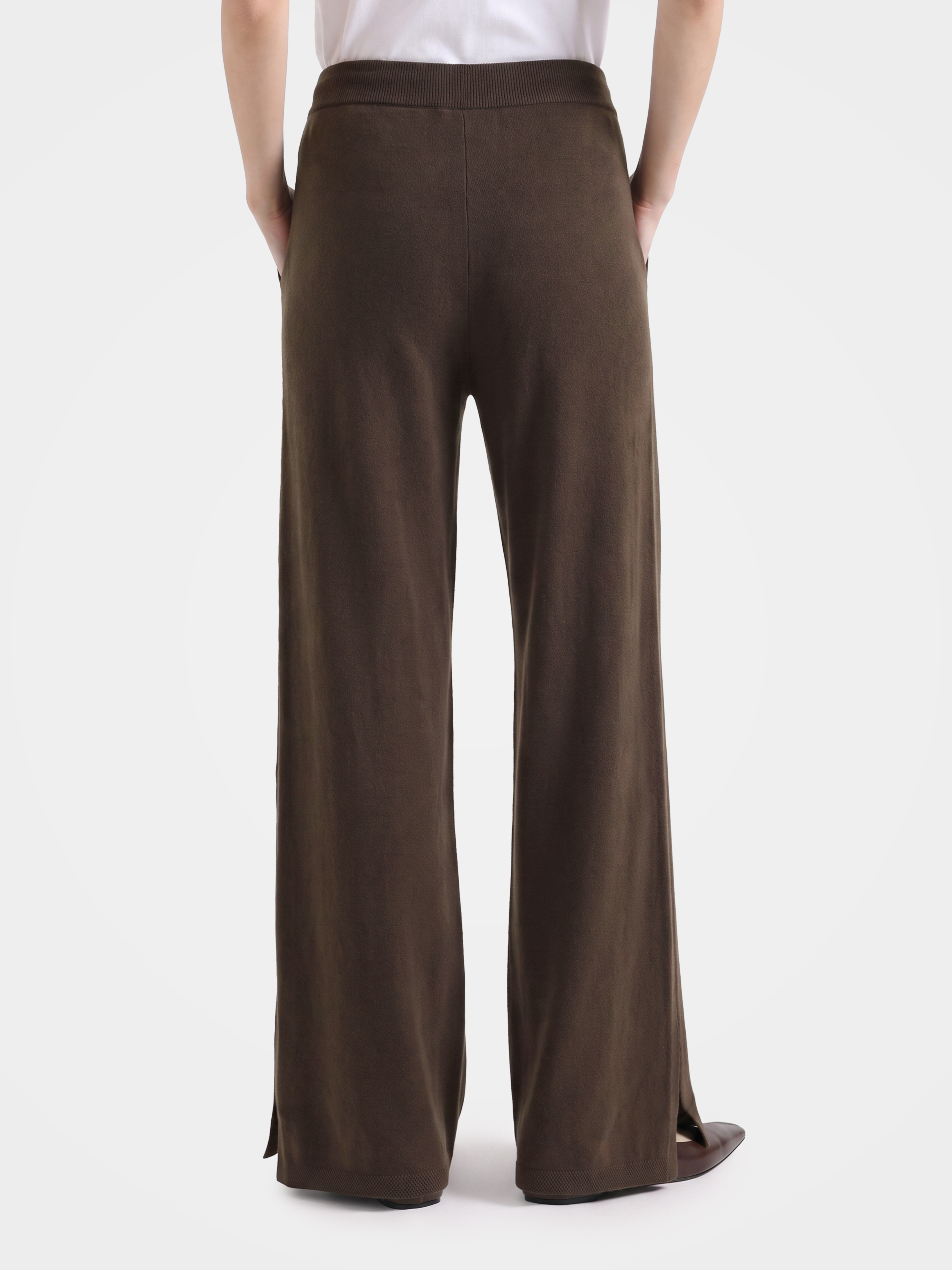 100% Cashmere Straight Leg Drawstring Pants