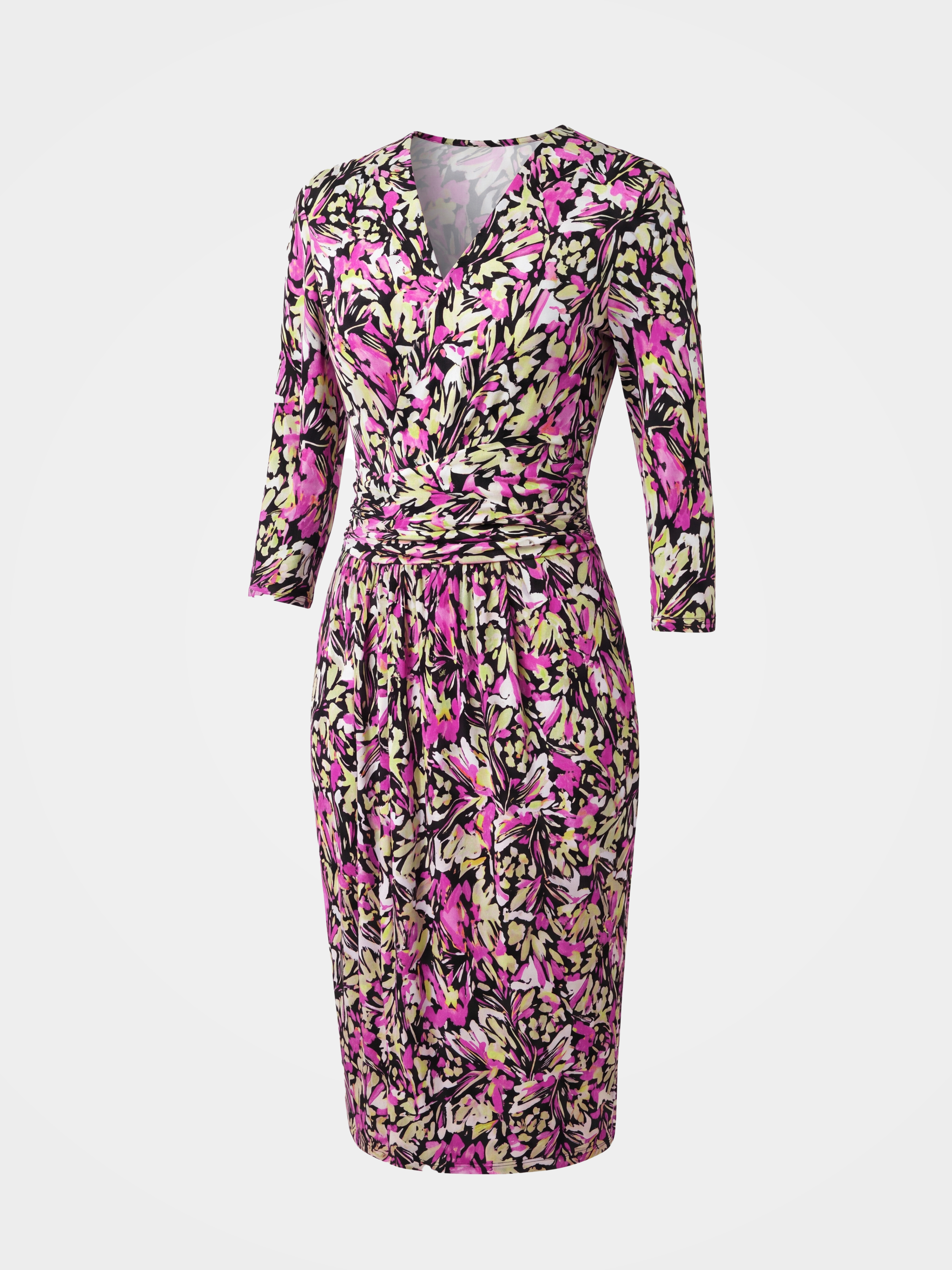 Luxury Mulberry Silk Geometric Breathable Midi Dress