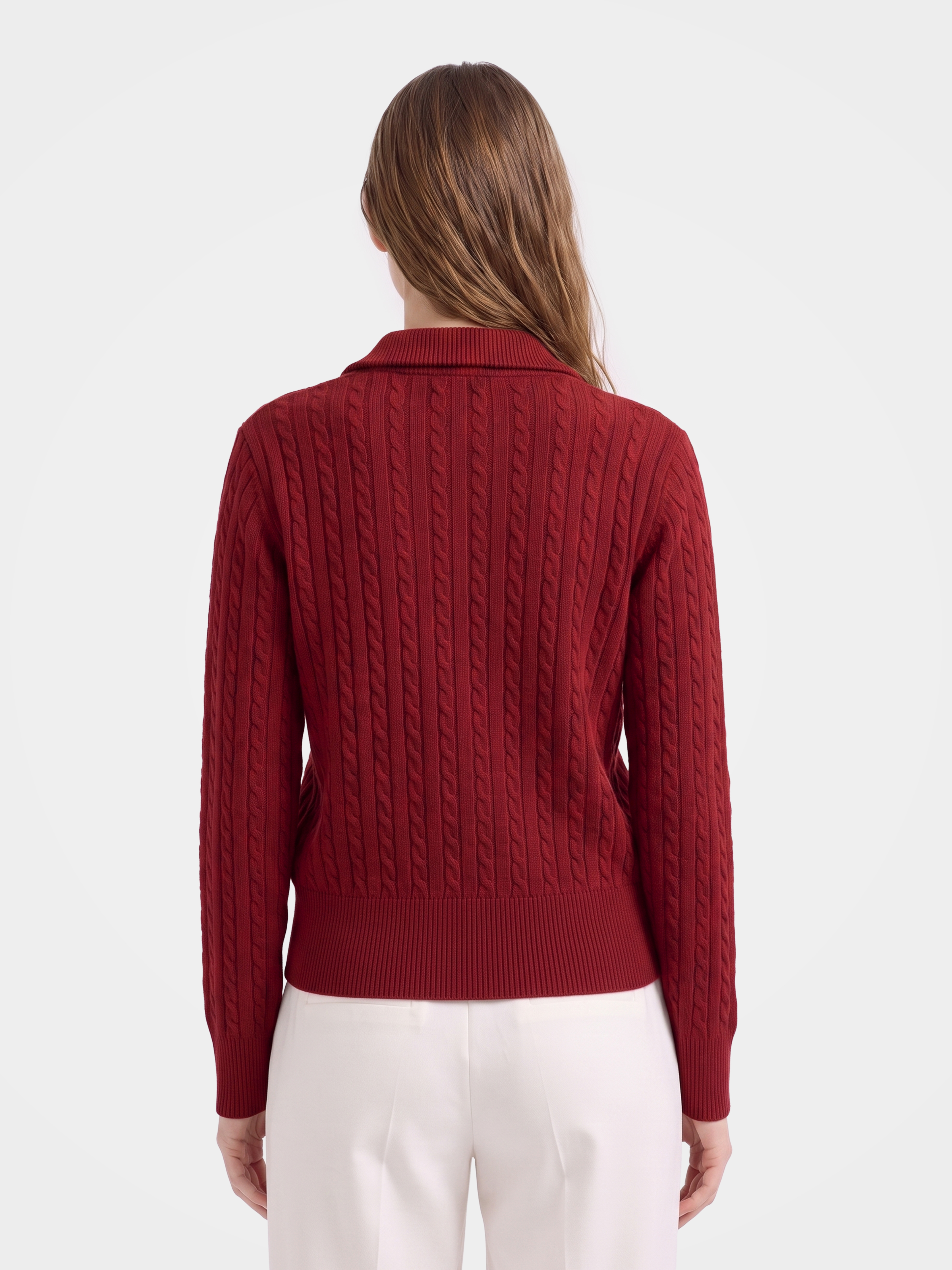 100% Mongolian Cashmere Cable Knit Zip Jacket