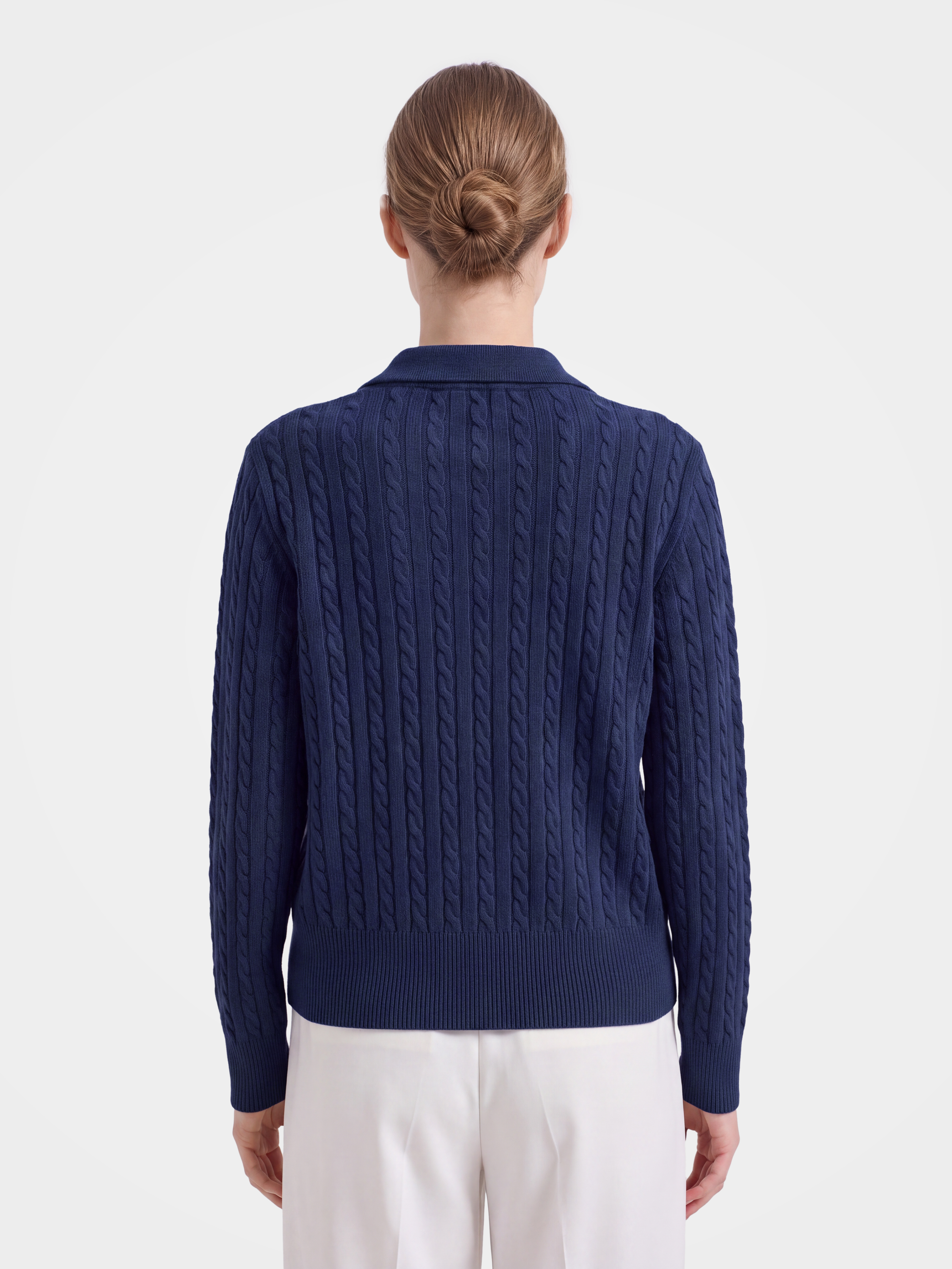 100% Mongolian Cashmere Cable Knit Zip Jacket