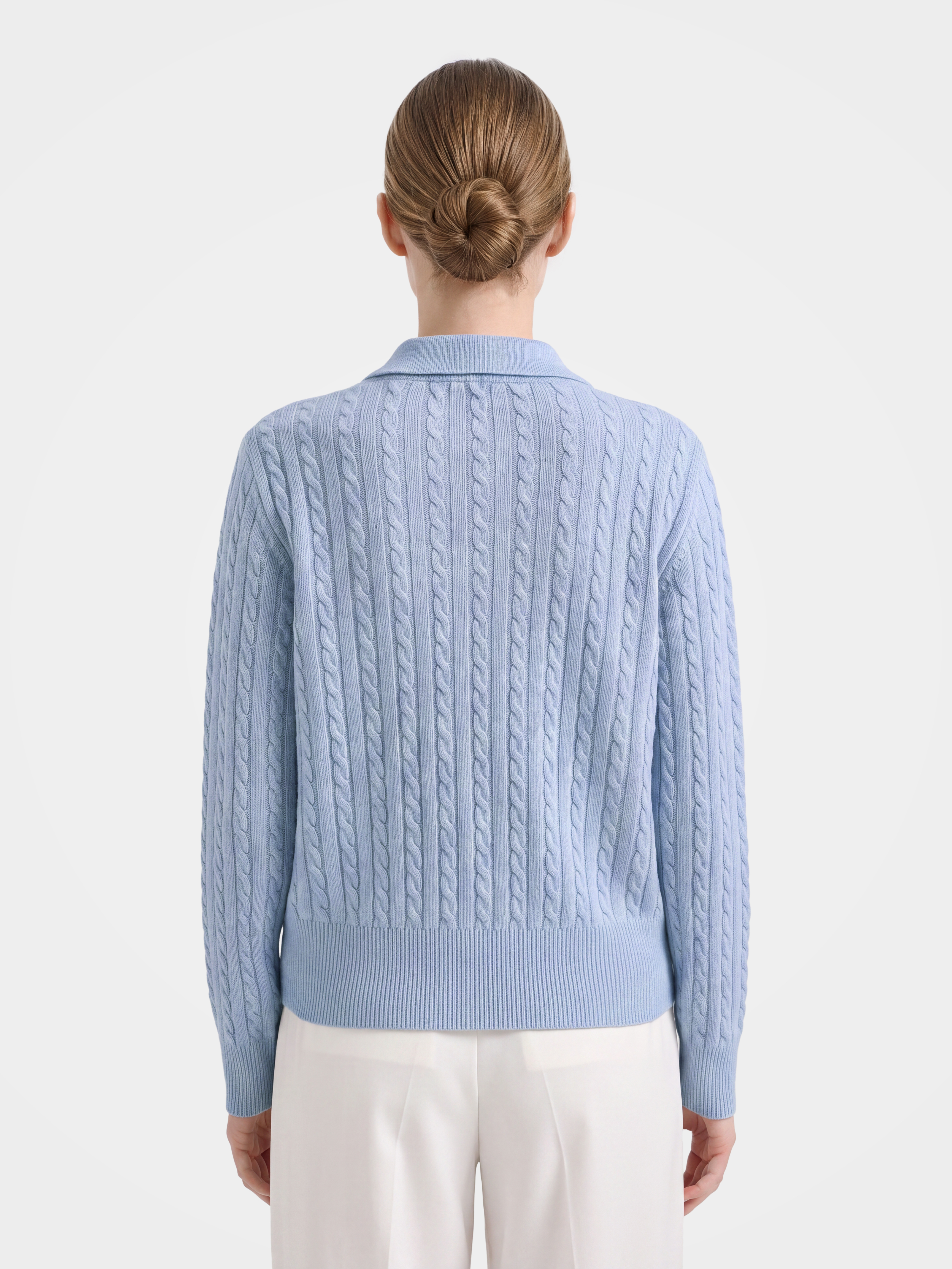 100% Mongolian Cashmere Cable Knit Zip Jacket