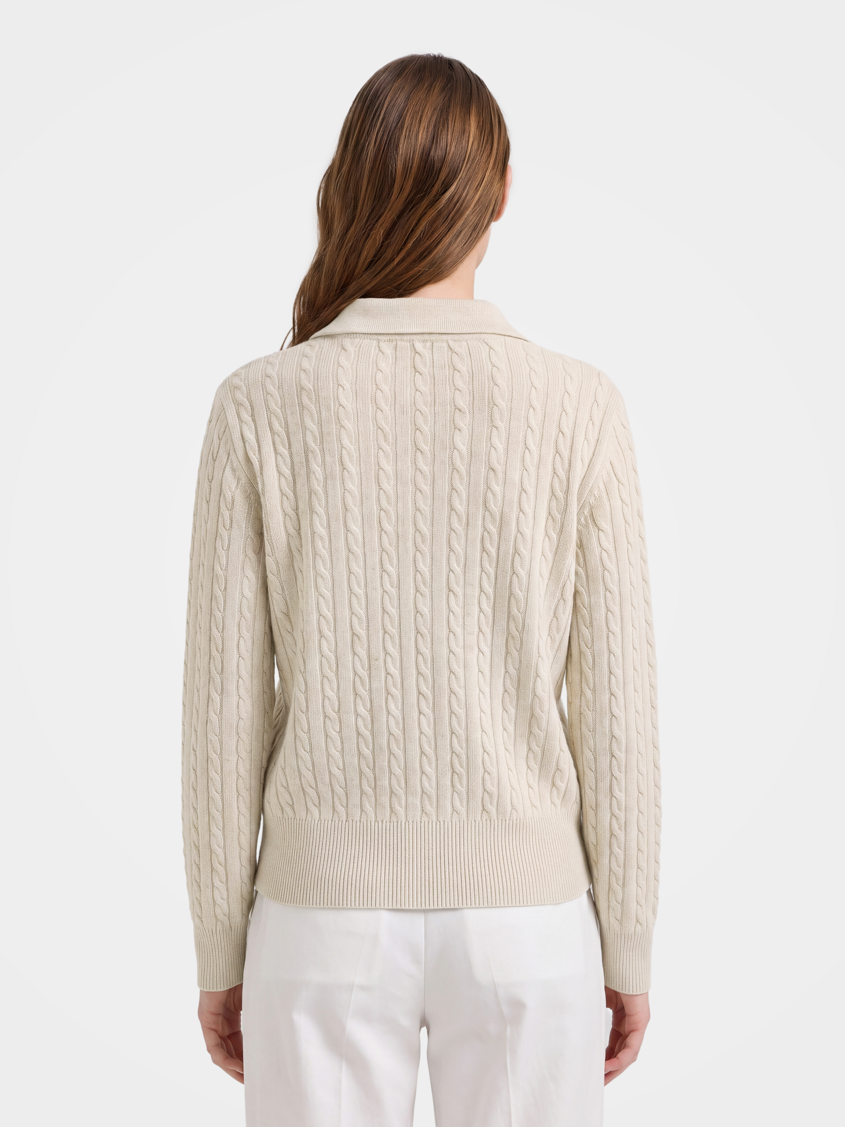 100% Mongolian Cashmere Cable Knit Zip Jacket