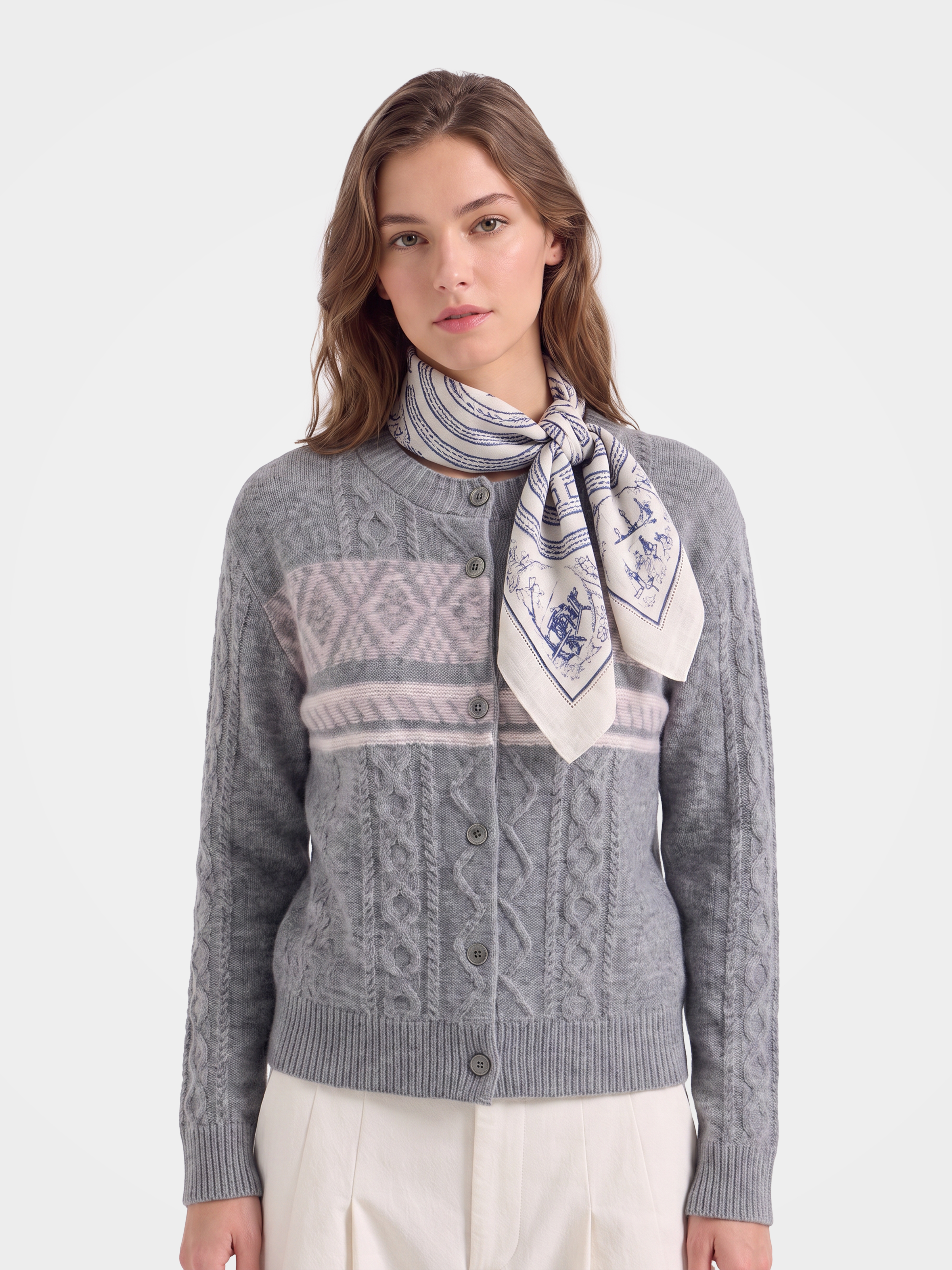 100% Cashmere Labyrinth Square Scarf Textured Wrap