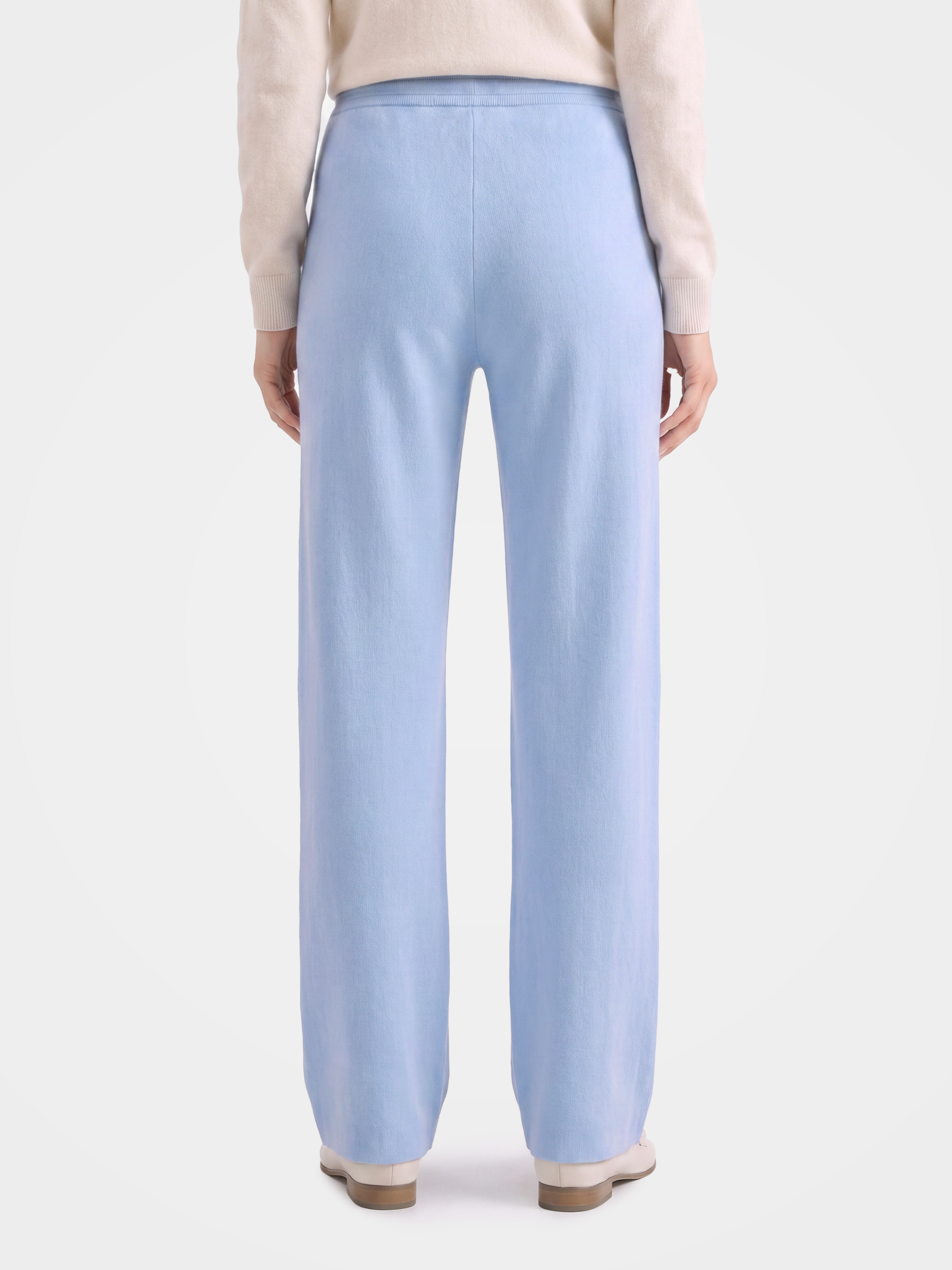 100% Cashmere Straight Leg Drawstring Pants with Pockets
