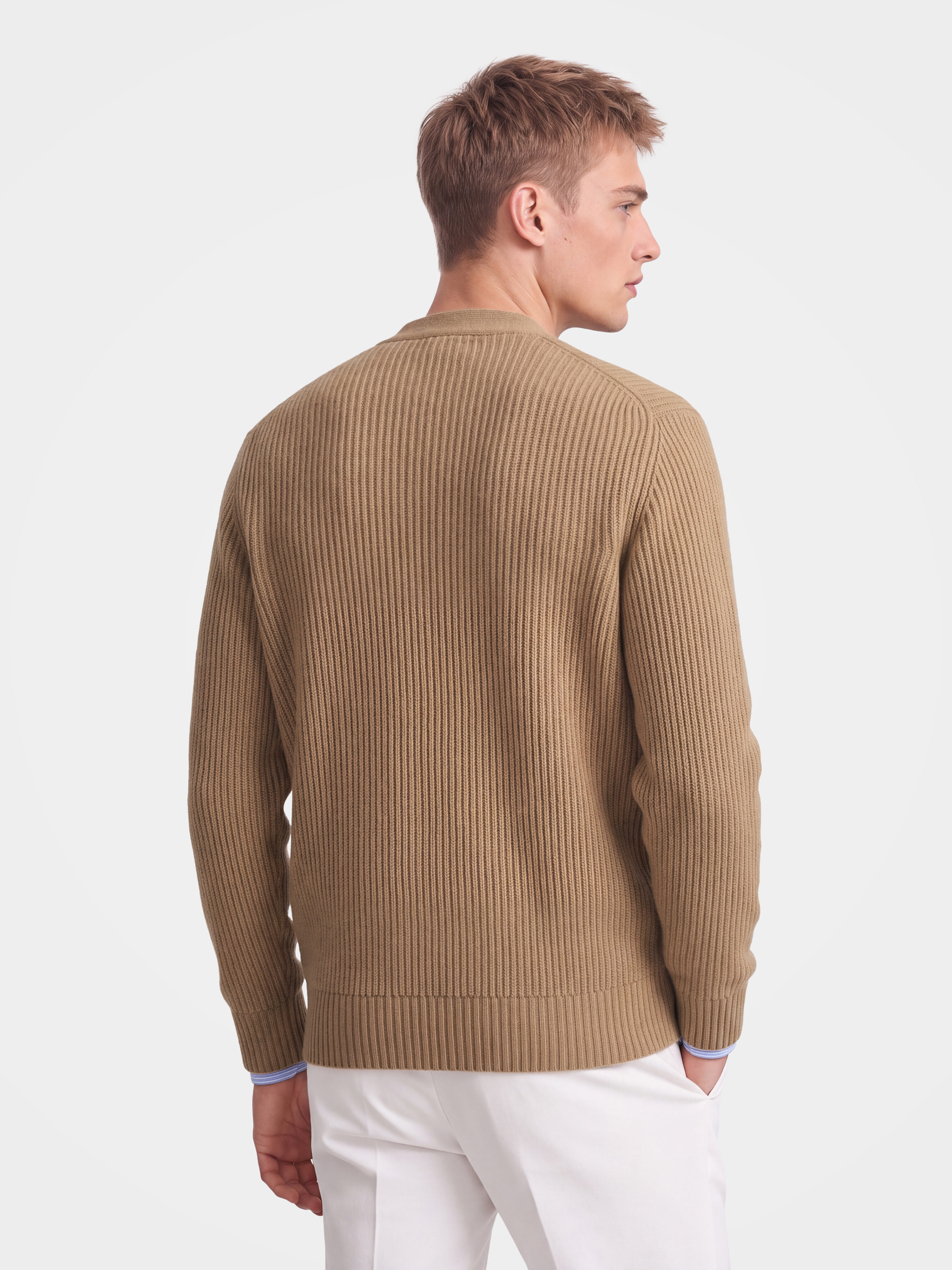 Pre-Order | Men's 100% Cashmere V-Neck Button Front Cardigan (10-14 Business Days)