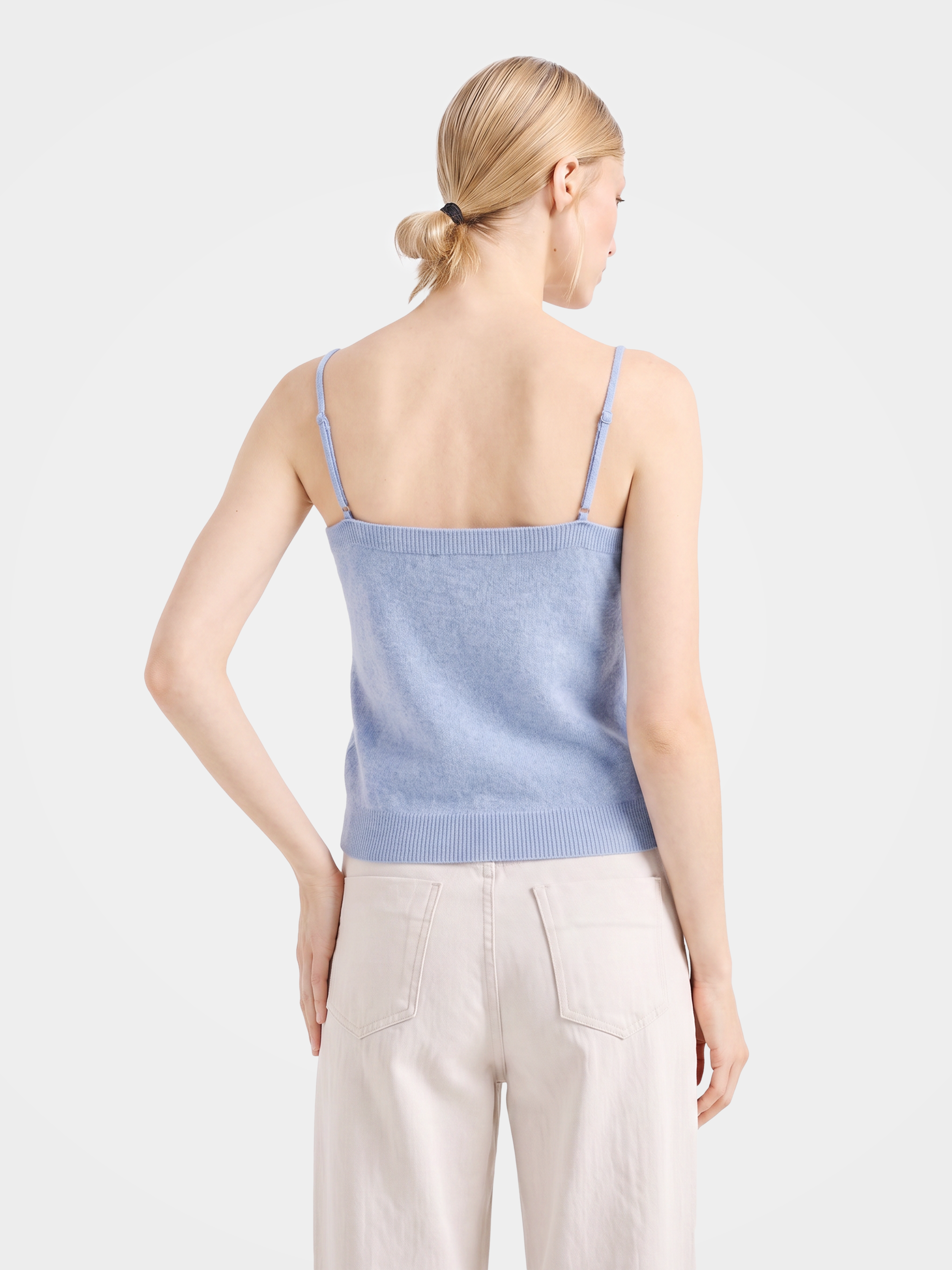 Lightweight 100% Mongolian Cashmere Lace-Trim Cami