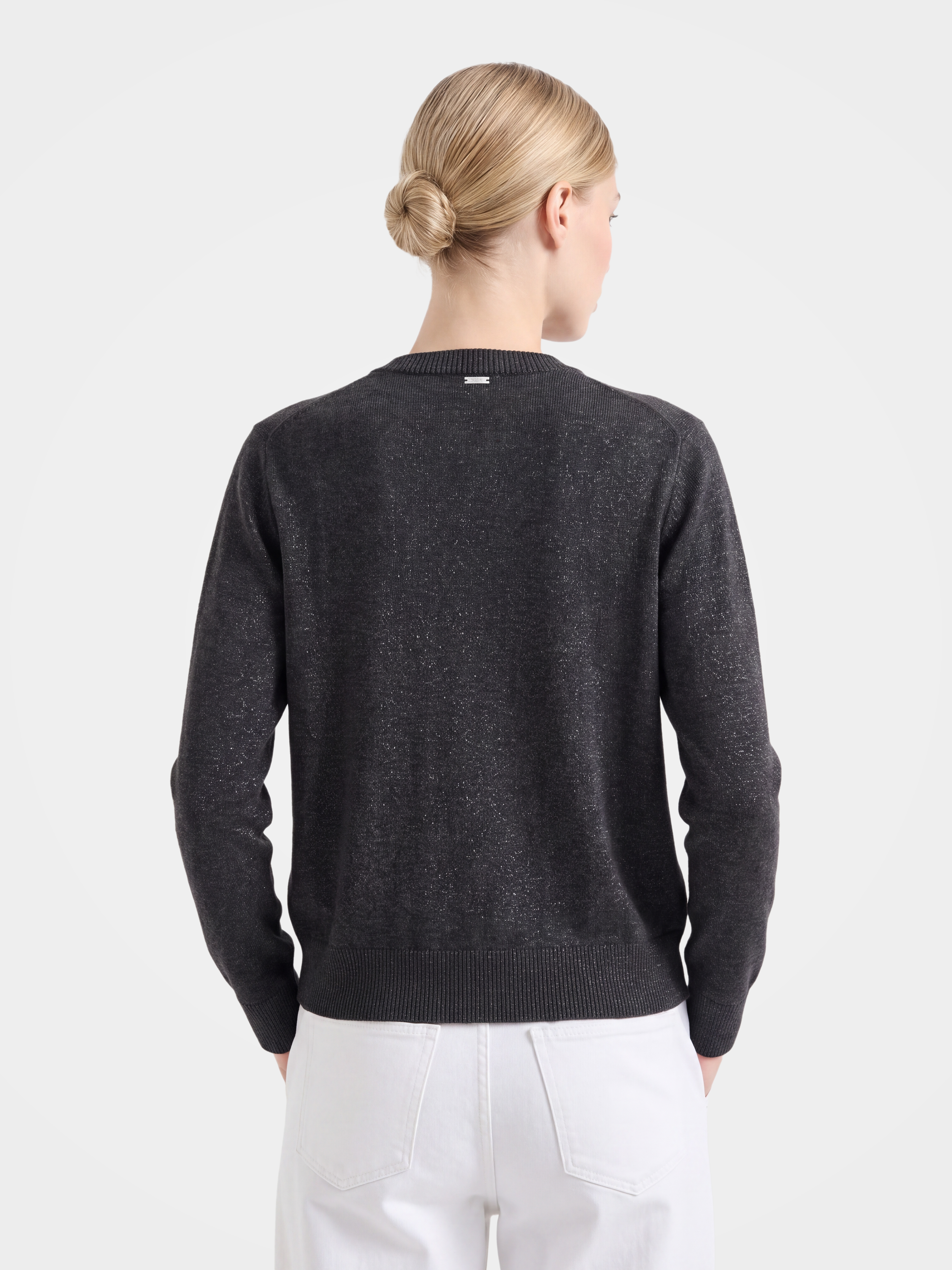 Cashmere Tencel Blend Lightweight Shimmer Cardigan