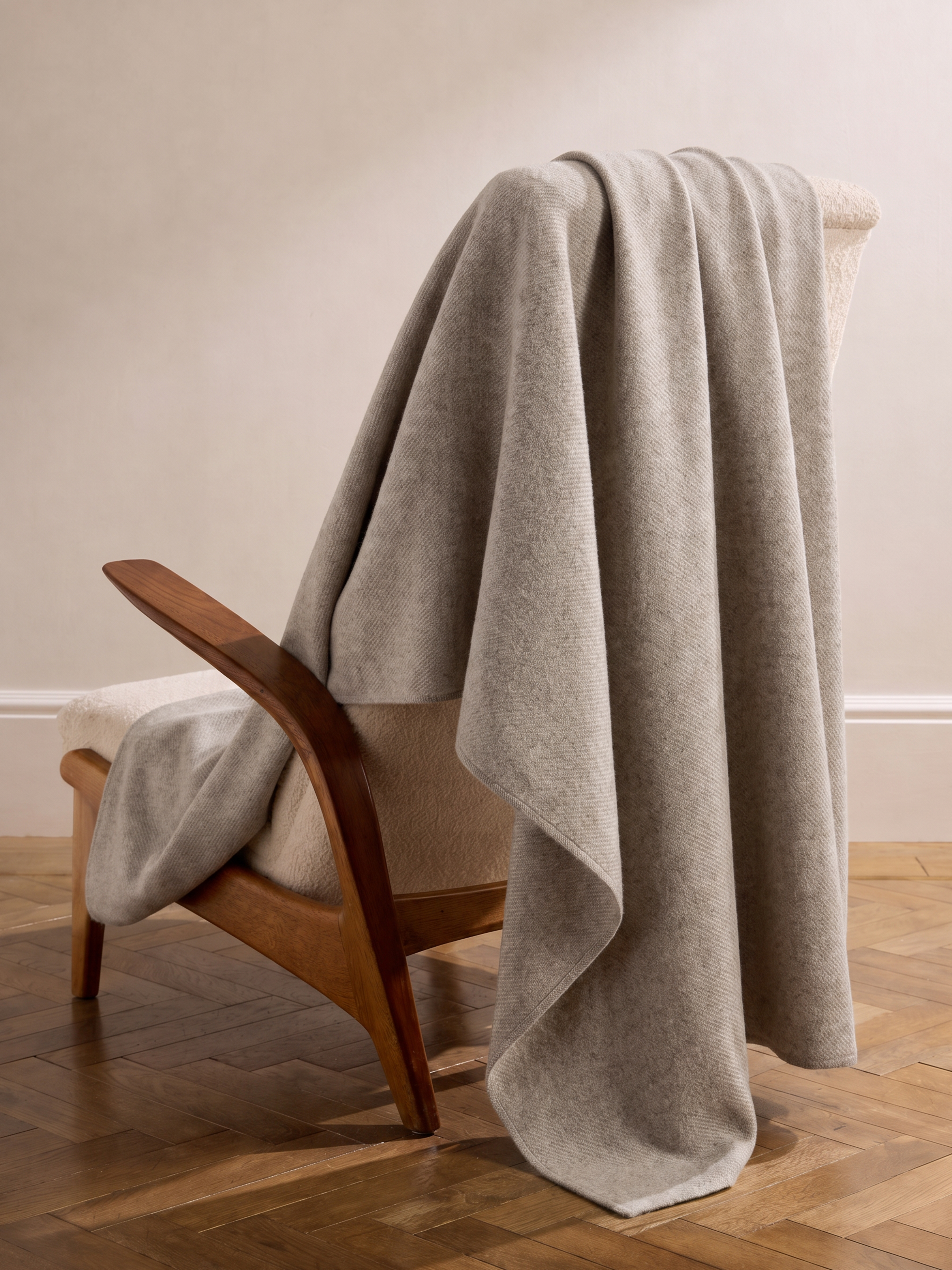 100% Cashmere Soft Plain Knit Throw Blanket