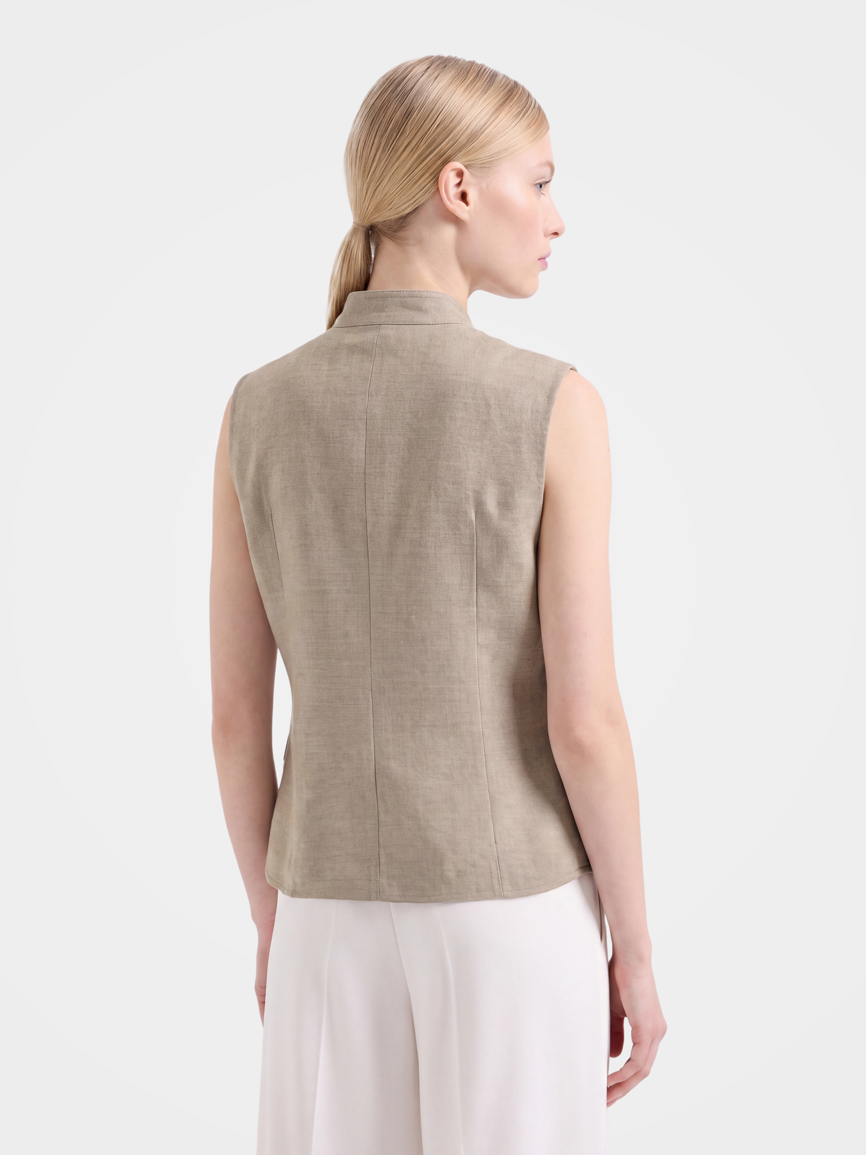 Wool Mock Neck Soft Sleeveless Vest Jacket