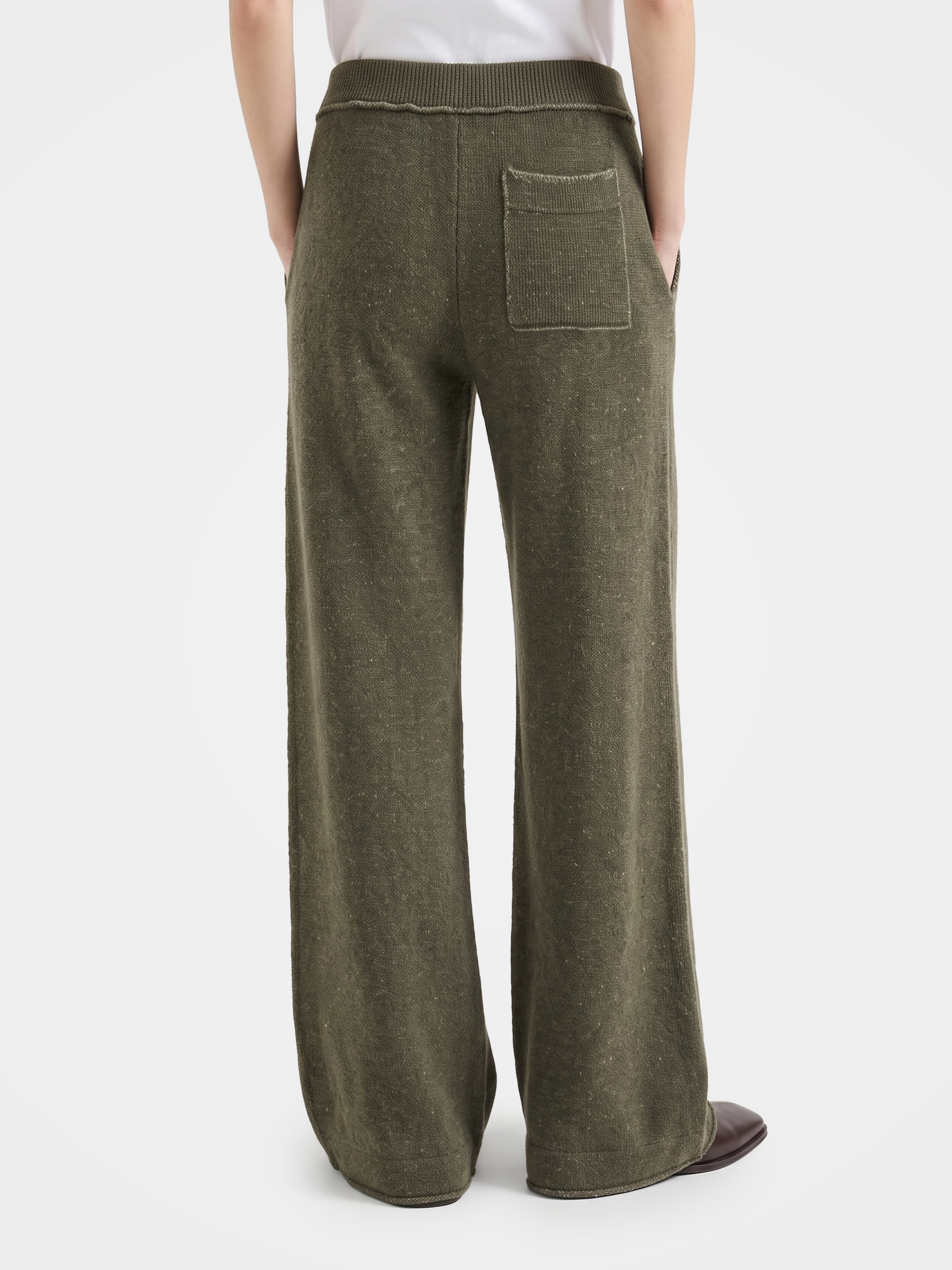 100% Cashmere Straight Leg Pants Knit Pants