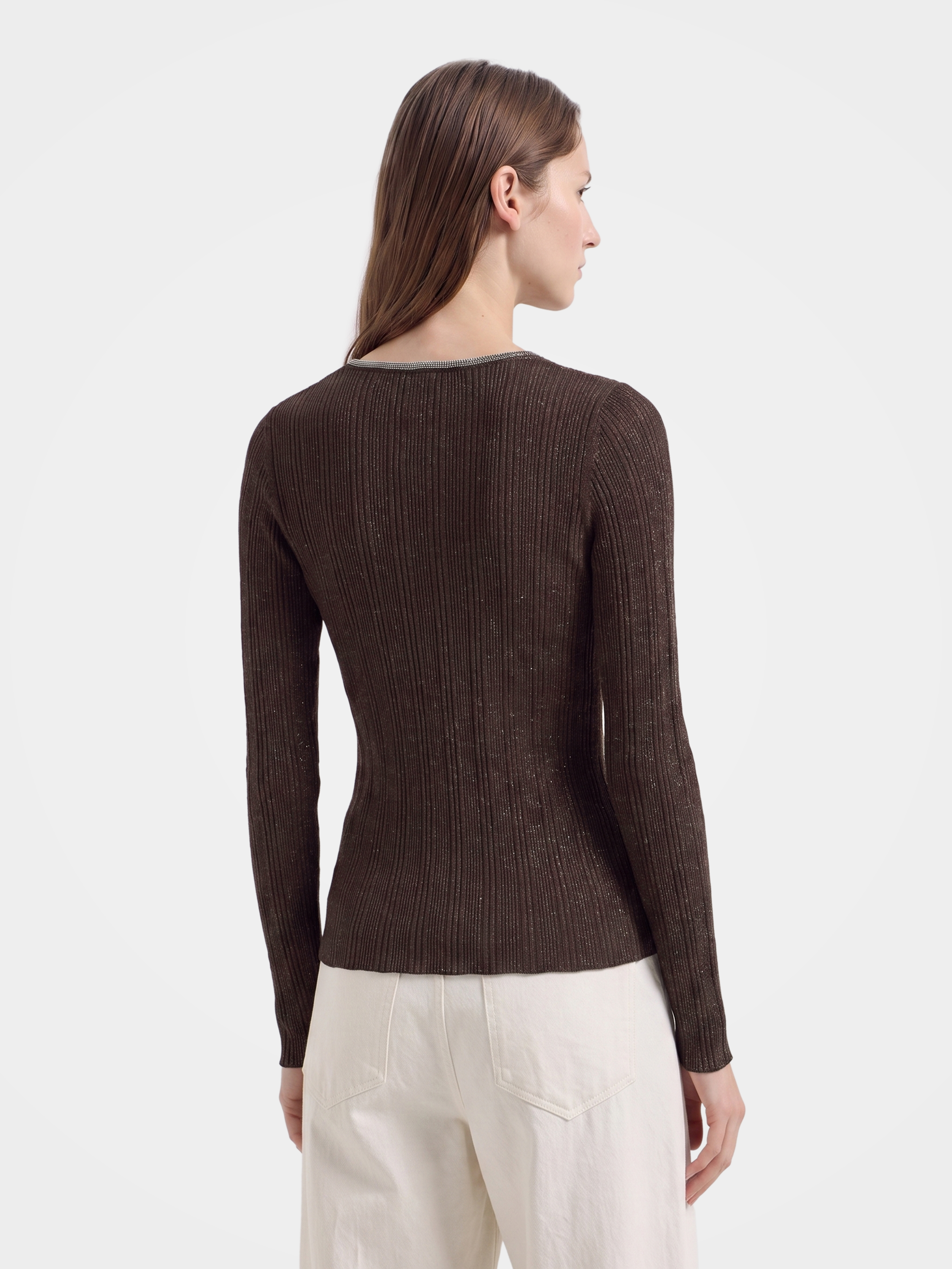 Wool V Neck Sweater Soft Textured Knit Sweater