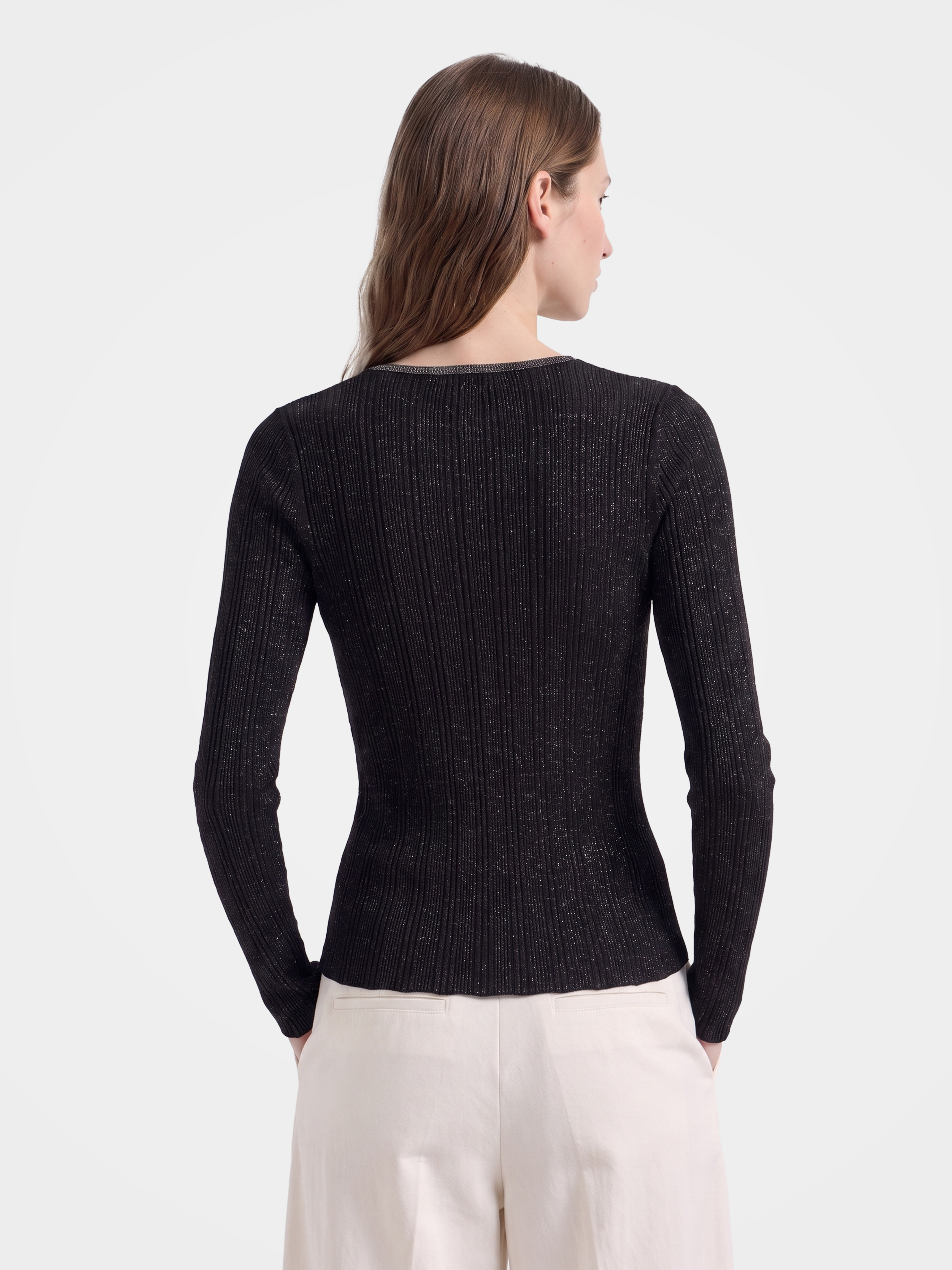 Wool V Neck Sweater Soft Textured Knit Sweater