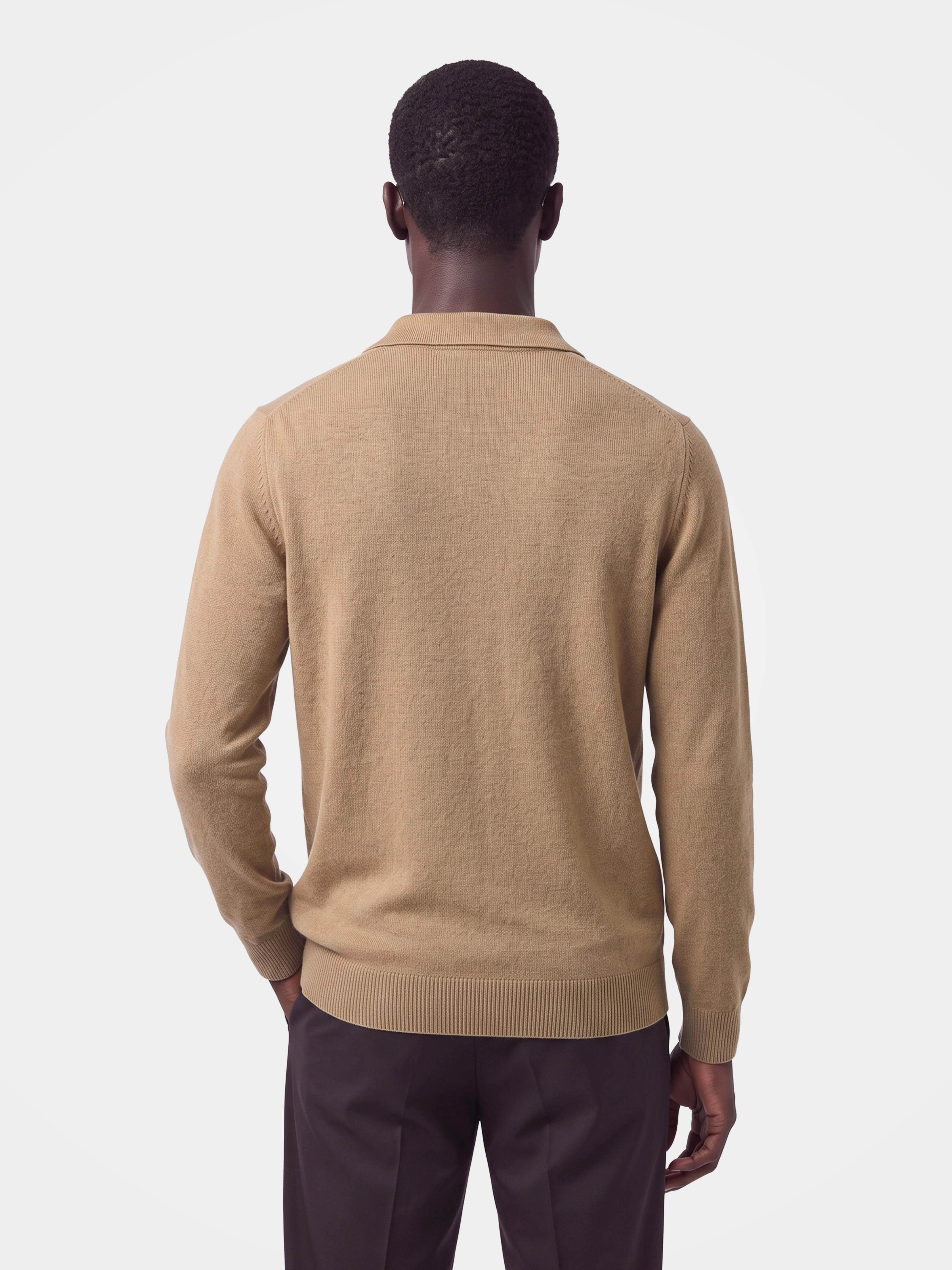 Pre-Order | Men's 100% Wool Collared Knit Sweater Classic Ribbed Pullover (10-14 Business Days)